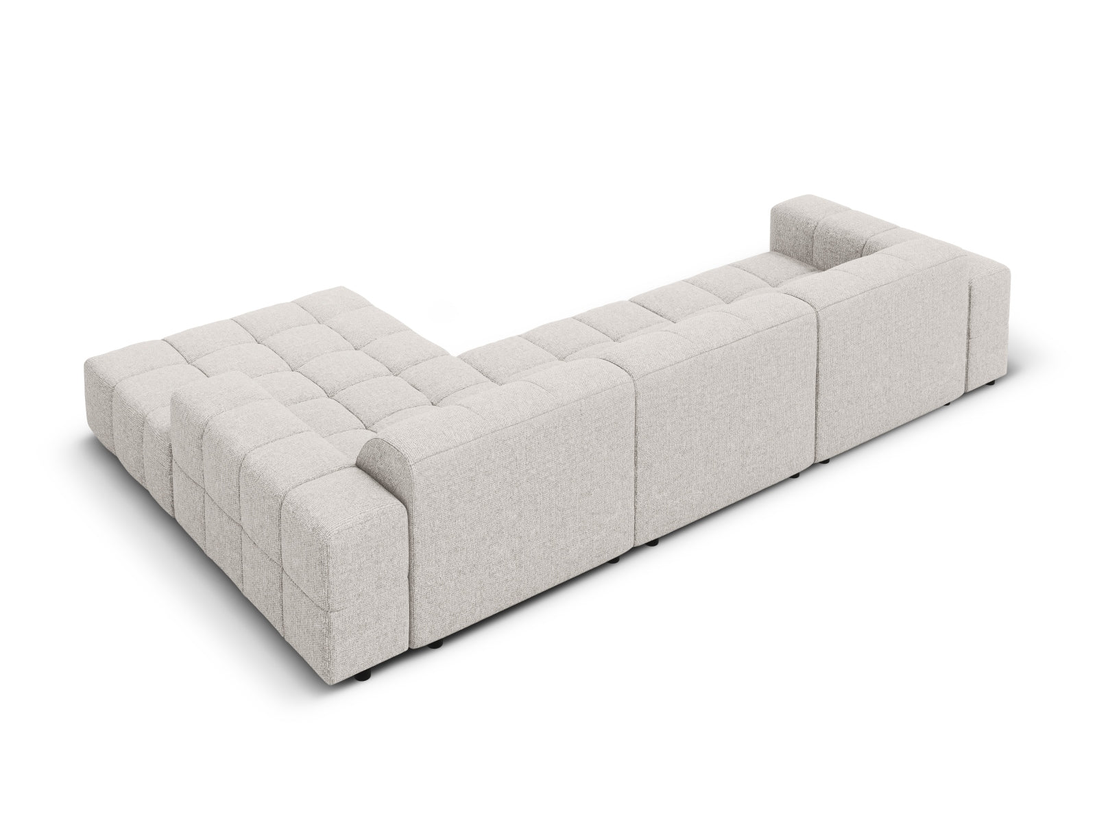 Modernes Chicago Ecksofa rechts, 4-Sitzer in dezentem Grau, ideal für gemütliche Wohnräume, erhältlich bei Cosmopolitan Design.