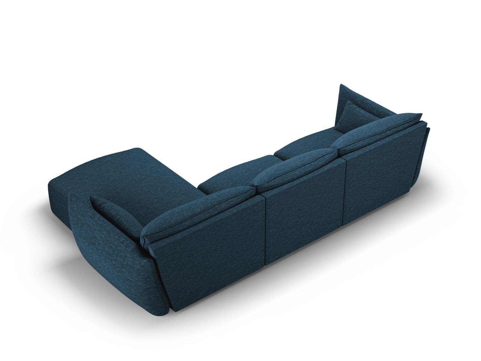 Elegantes 4-Sitzer Ecksofa rechts Matera in Royal Blue-Haga, ideal für gemütliche Abende und ein modernes Wohngefühl.