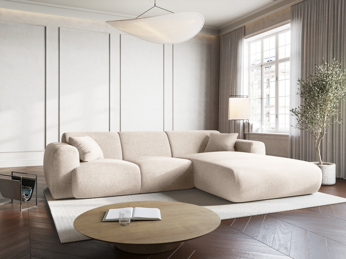 Nolio Ecksofa rechts 4 Sitzer 170cm in Light Beige-Haga präsentiert im Onlineshop von KAQTU Design AG. L-Sofa rechts ist von Cosmopolitan Design