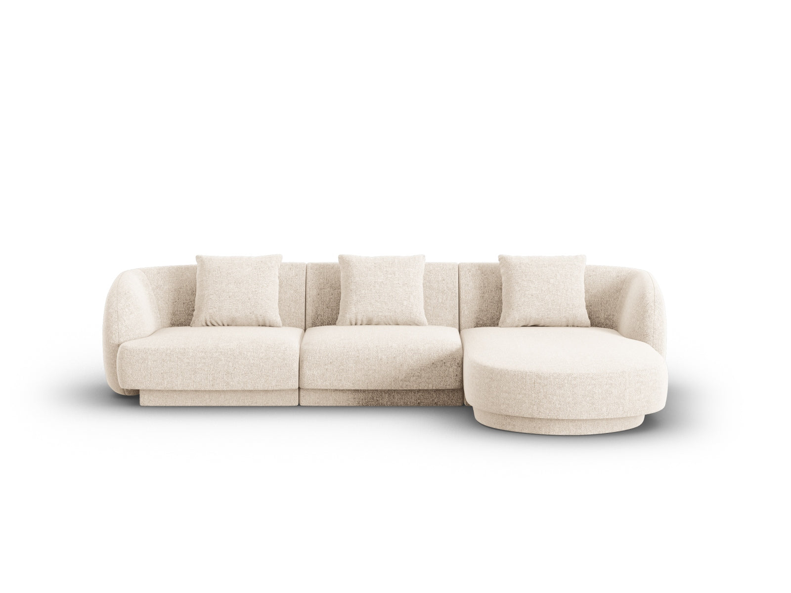 Tulum Ecksofa rechts 4 Sitzer 156cm in Light Beige-Haga präsentiert im Onlineshop von KAQTU Design AG. L-Sofa rechts ist von Cosmopolitan Design