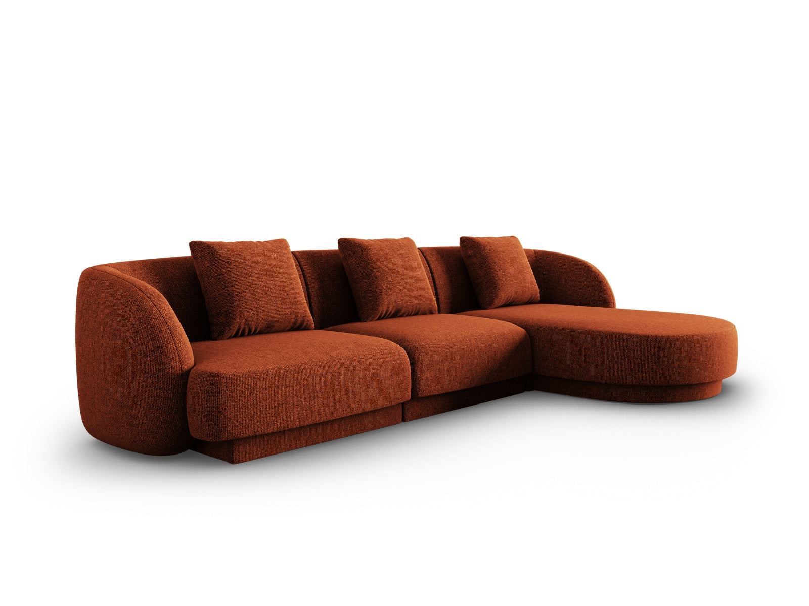 Elegantes Tulum Ecksofa in Terracotta, 4-Sitzer, 156 cm, ideal für stilvolle Wohnräume. Hochwertiges Design von Cosmopolitan.