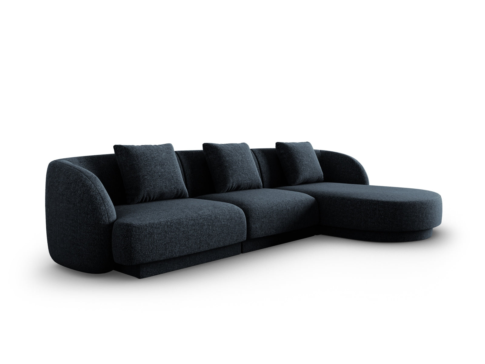Elegantes Tulum Ecksofa in Royal Blue, 4-Sitzer, 156 cm, ideal für stilvolle Wohnräume. Hochwertiges Design von Cosmopolitan.