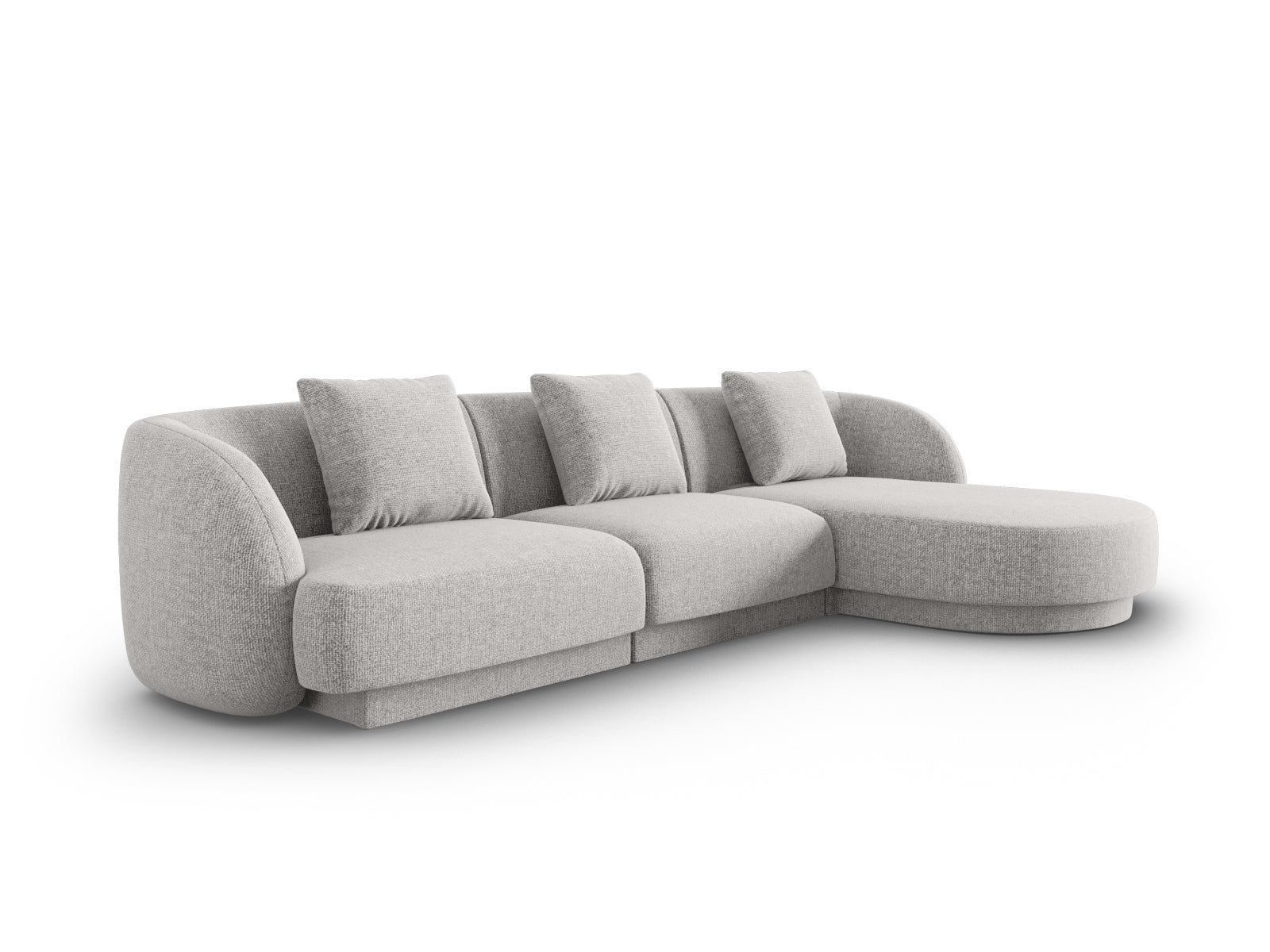 Elegantes Tulum Ecksofa in Hellgrau, 4-Sitzer, 156 cm, ideal für stilvolle Wohnräume, präsentiert von Cosmopolitan Design.