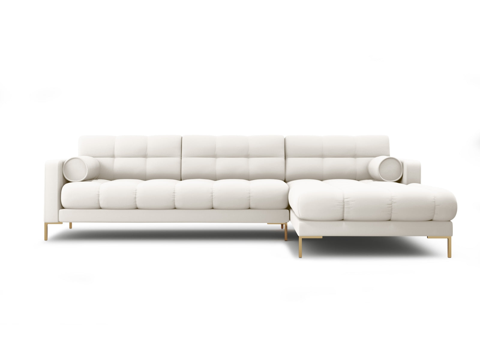 Modernes 5-Sitzer Ecksofa rechts Bali in warmen Gelbtönen, ideal für entspannte Stunden und geschmackvolle Wohnräume.