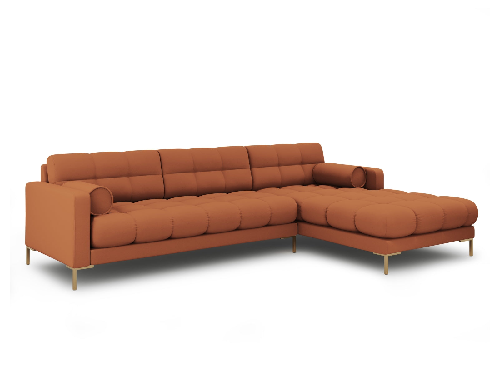 Elegantes 5-Sitzer Ecksofa rechts Bali in stilvollem Brick-Neve, ideal für moderne Wohnräume, erhältlich bei KAQTU Design AG.