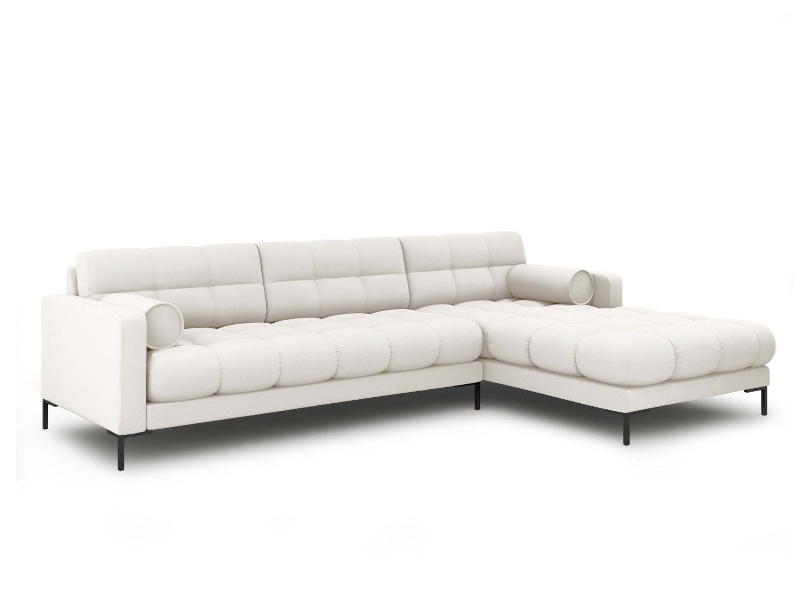 Elegantes 5-Sitzer Ecksofa rechts Bali in sanftem Light Beige-Neve, ideal für stilvolle Wohnräume und gemütliche Abende.