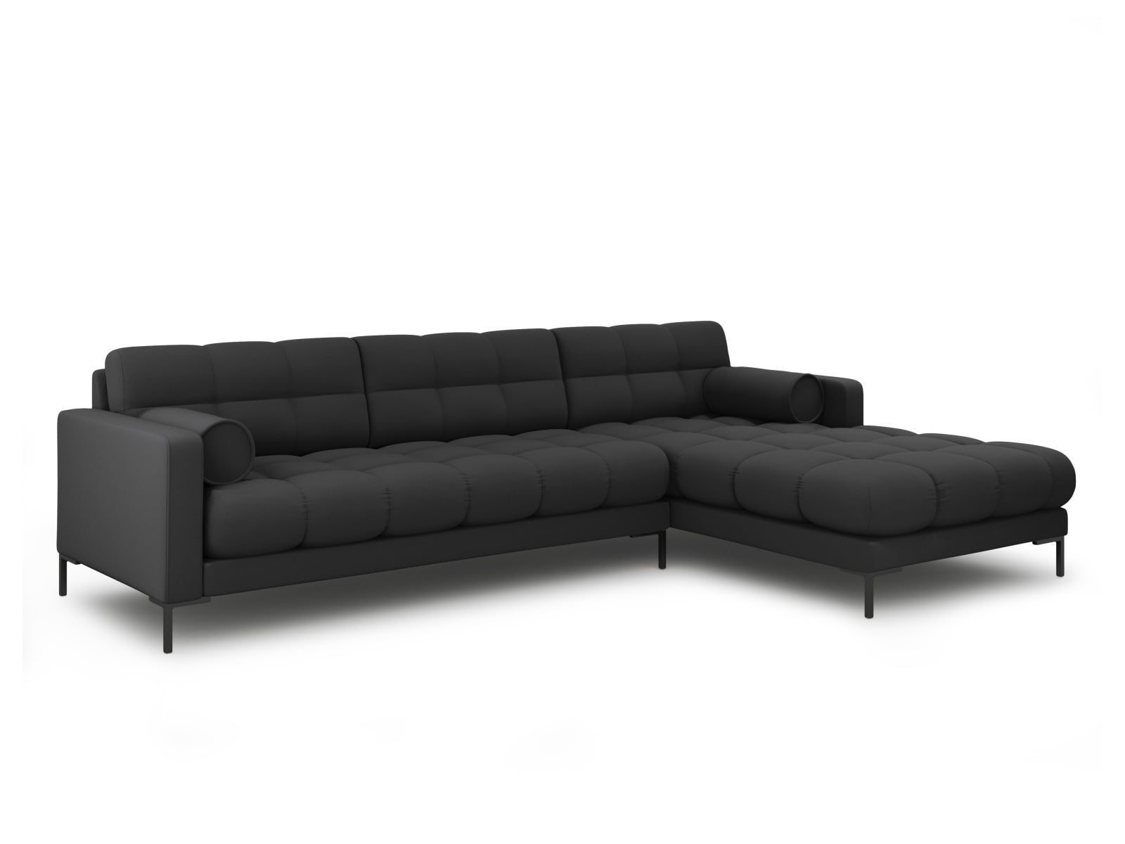 Stylisches 5-Sitzer Ecksofa rechts Bali in elegantem Dunkelgrau, ideal für moderne Wohnräume und gemütliche Abende.