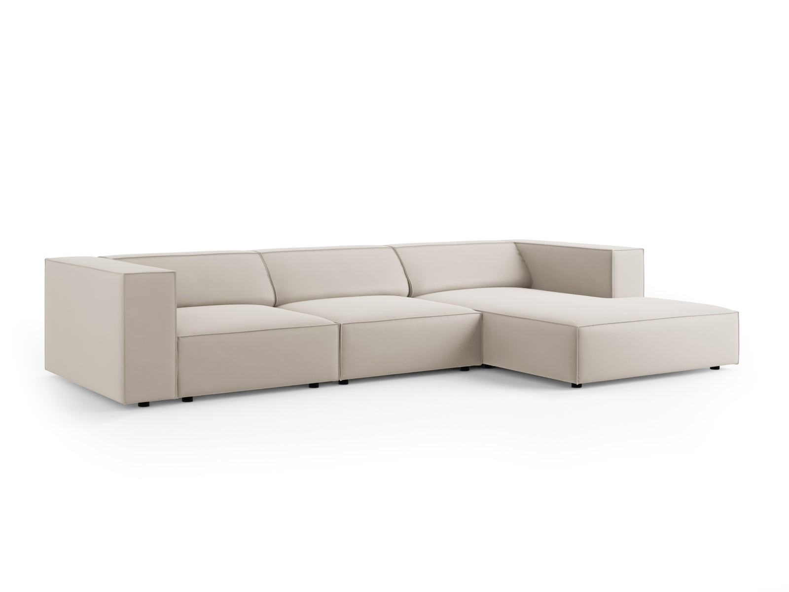 Arendal Velour Ecksofa rechts 4 Sitzer in Ecru präsentiert im Onlineshop von KAQTU Design AG. Ecksofa rechts ist von Cosmopolitan Design
