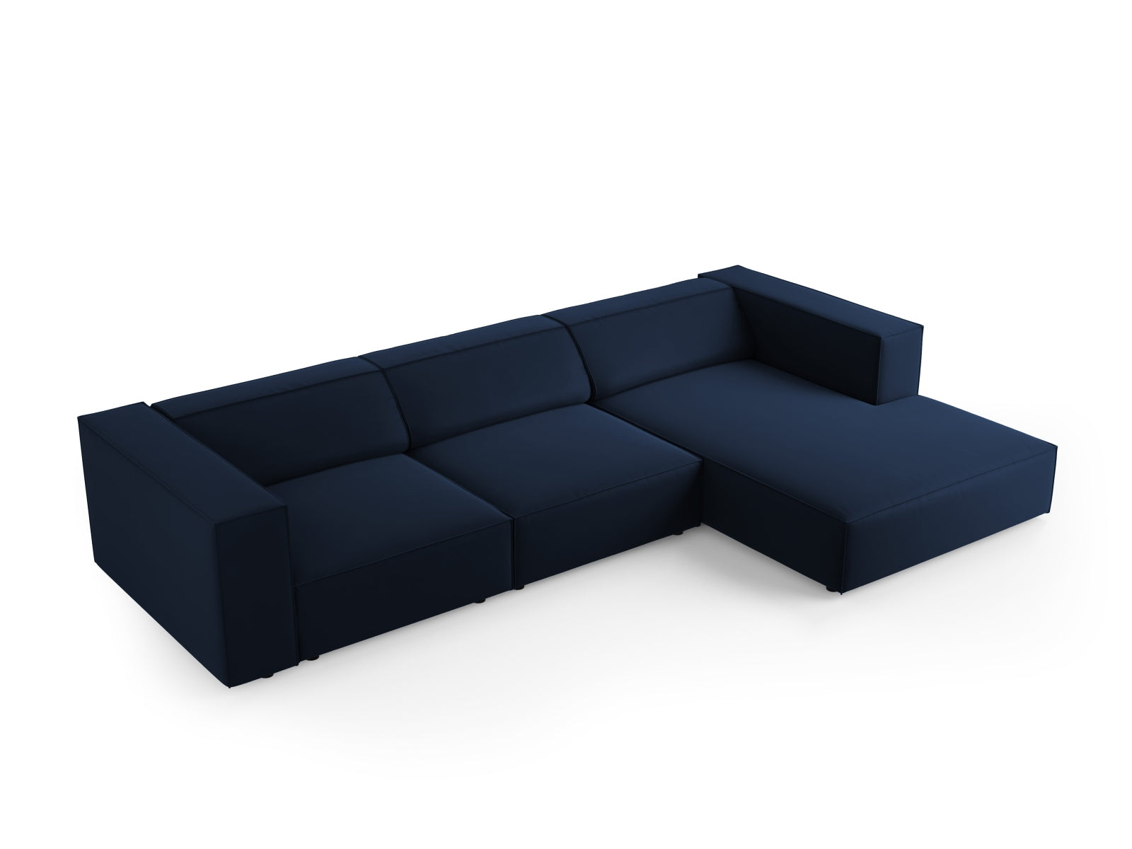 Arendal Velour Ecksofa rechts 4 Sitzer in Royal Blue präsentiert im Onlineshop von KAQTU Design AG. Ecksofa rechts ist von Cosmopolitan Design