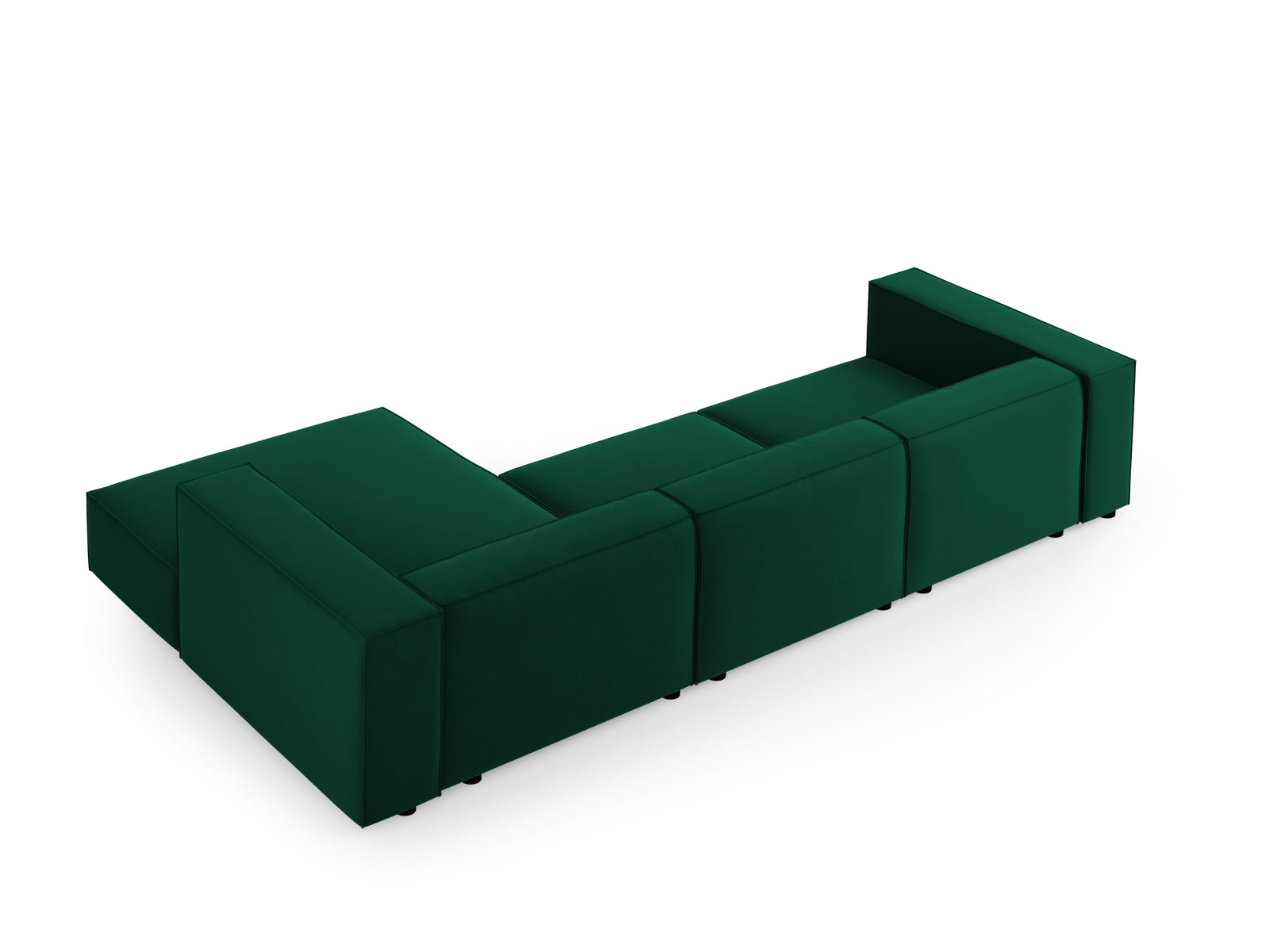 Arendal Velour Ecksofa rechts 4 Sitzer in Bottle Green präsentiert im Onlineshop von KAQTU Design AG. Ecksofa rechts ist von Cosmopolitan Design