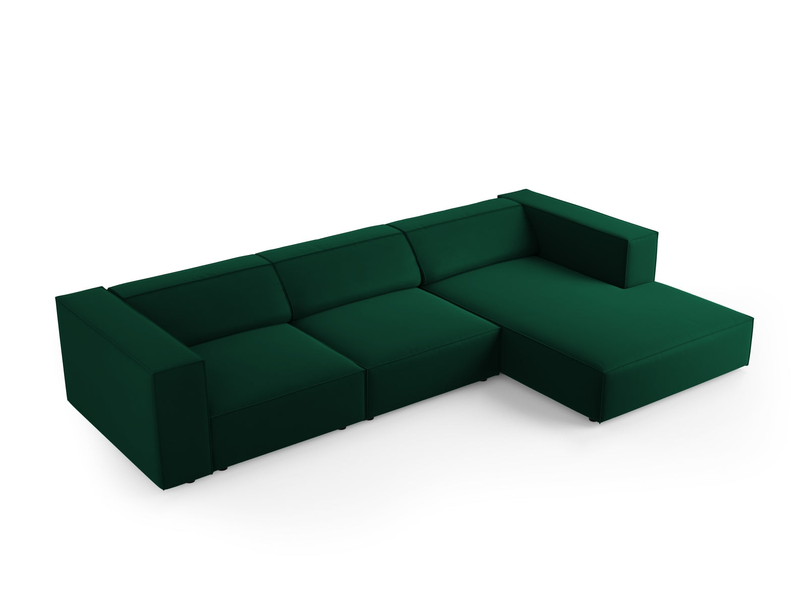 Arendal Velour Ecksofa rechts 4 Sitzer in Bottle Green präsentiert im Onlineshop von KAQTU Design AG. Ecksofa rechts ist von Cosmopolitan Design