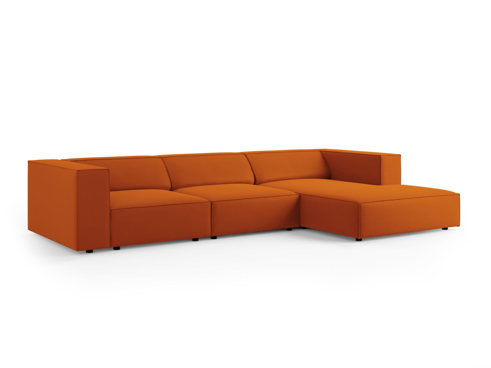 Arendal Velour Ecksofa rechts 4 Sitzer in Terracotta präsentiert im Onlineshop von KAQTU Design AG. Ecksofa rechts ist von Cosmopolitan Design