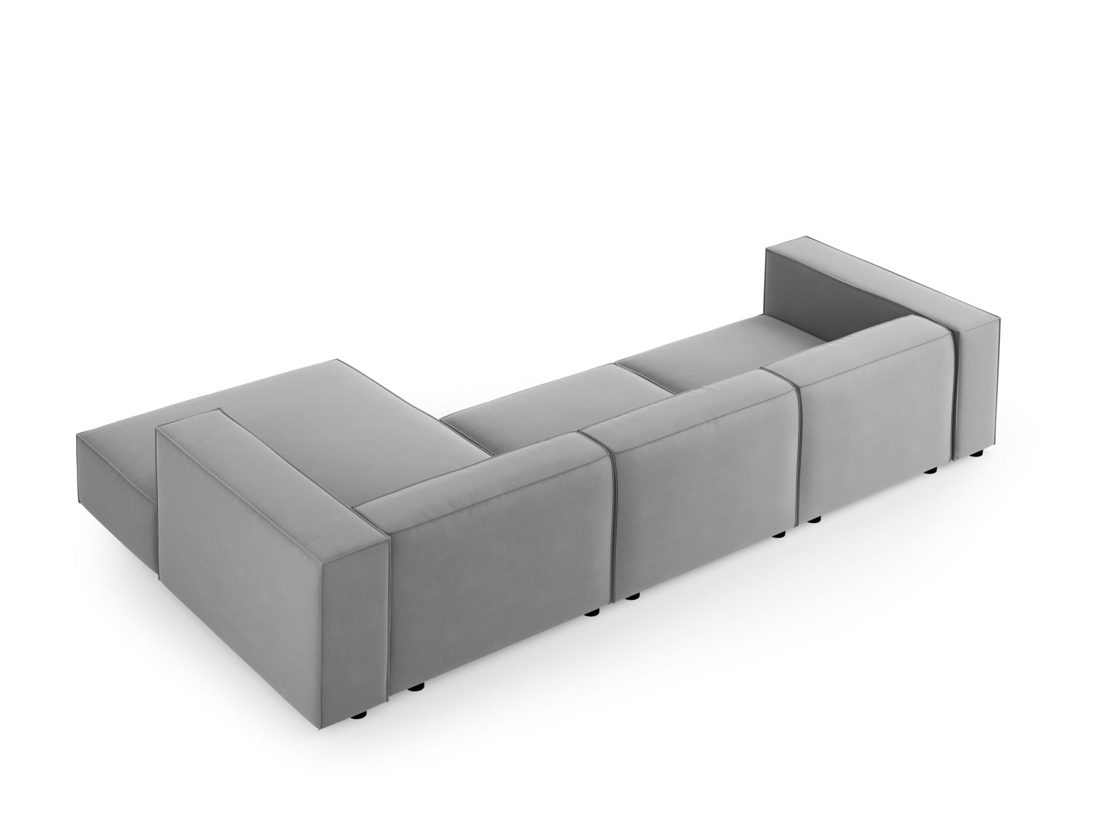 Arendal Velour Ecksofa rechts 4 Sitzer in Light Grey präsentiert im Onlineshop von KAQTU Design AG. Ecksofa rechts ist von Cosmopolitan Design