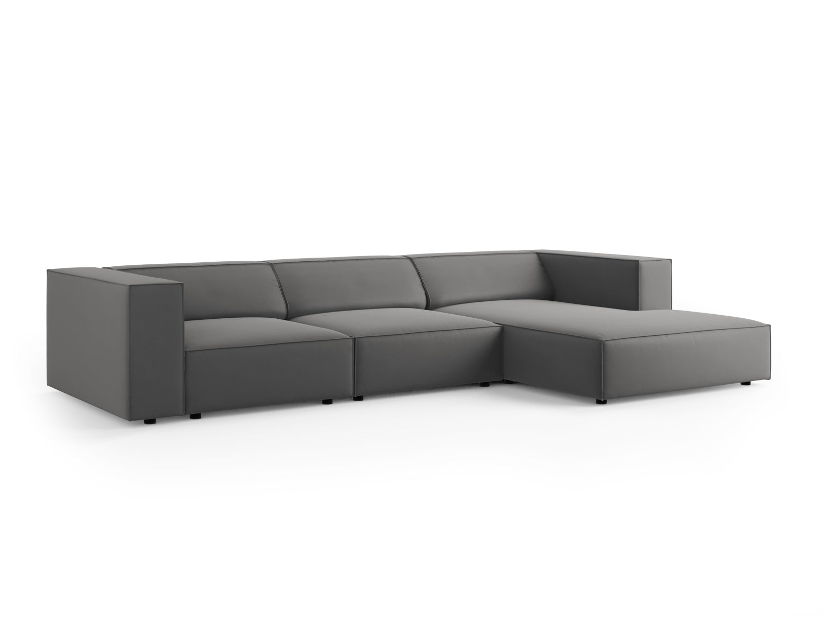 Arendal Velour Ecksofa rechts 4 Sitzer in Warm grey präsentiert im Onlineshop von KAQTU Design AG. Ecksofa rechts ist von Cosmopolitan Design