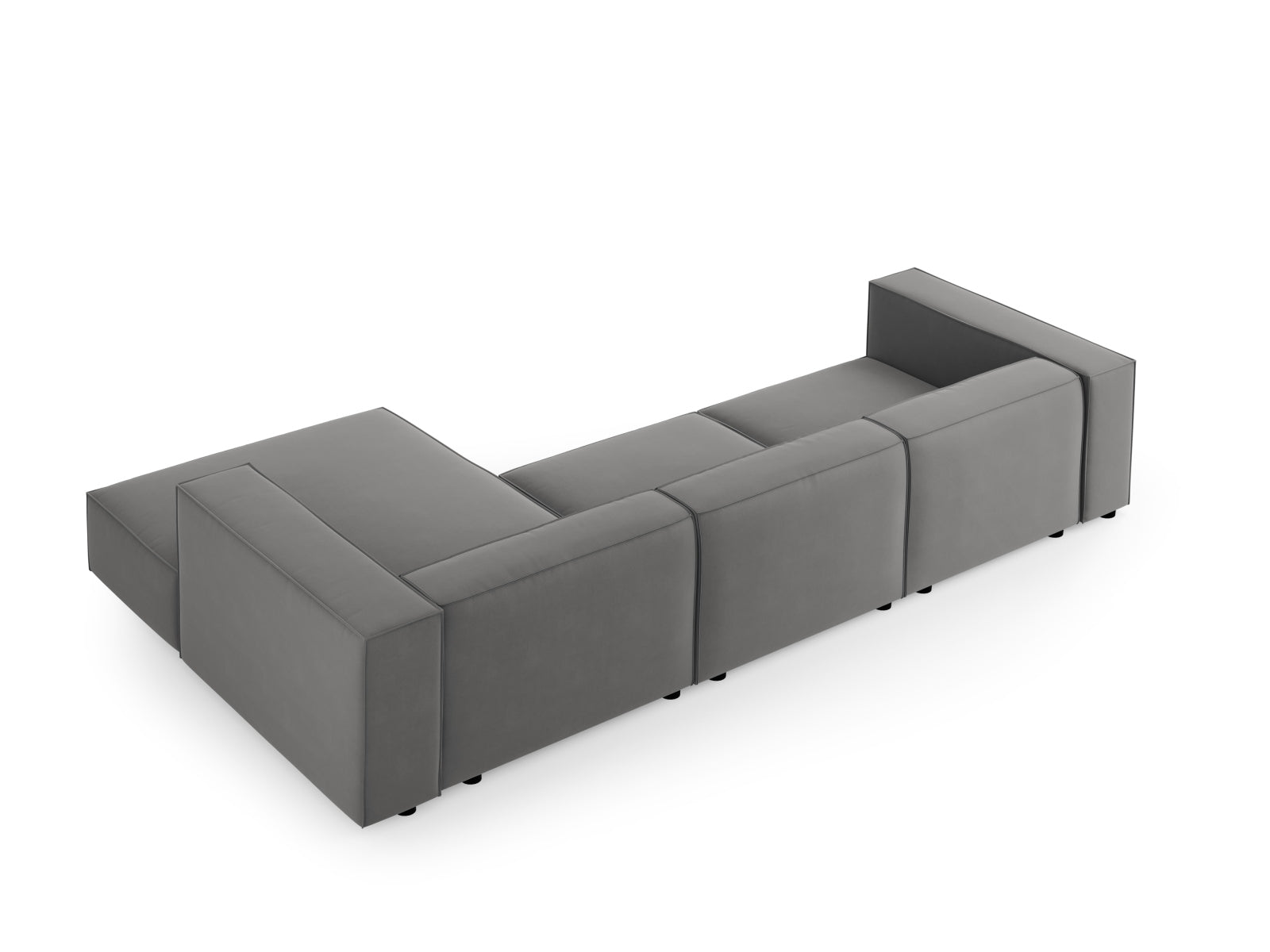 Arendal Velour Ecksofa rechts 4 Sitzer in Warm grey präsentiert im Onlineshop von KAQTU Design AG. Ecksofa rechts ist von Cosmopolitan Design