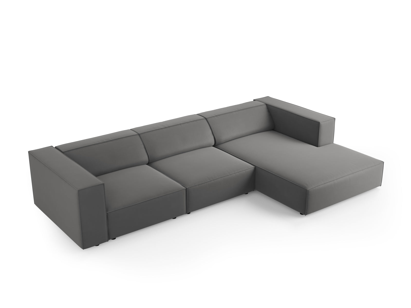 Arendal Velour Ecksofa rechts 4 Sitzer in Warm grey präsentiert im Onlineshop von KAQTU Design AG. Ecksofa rechts ist von Cosmopolitan Design