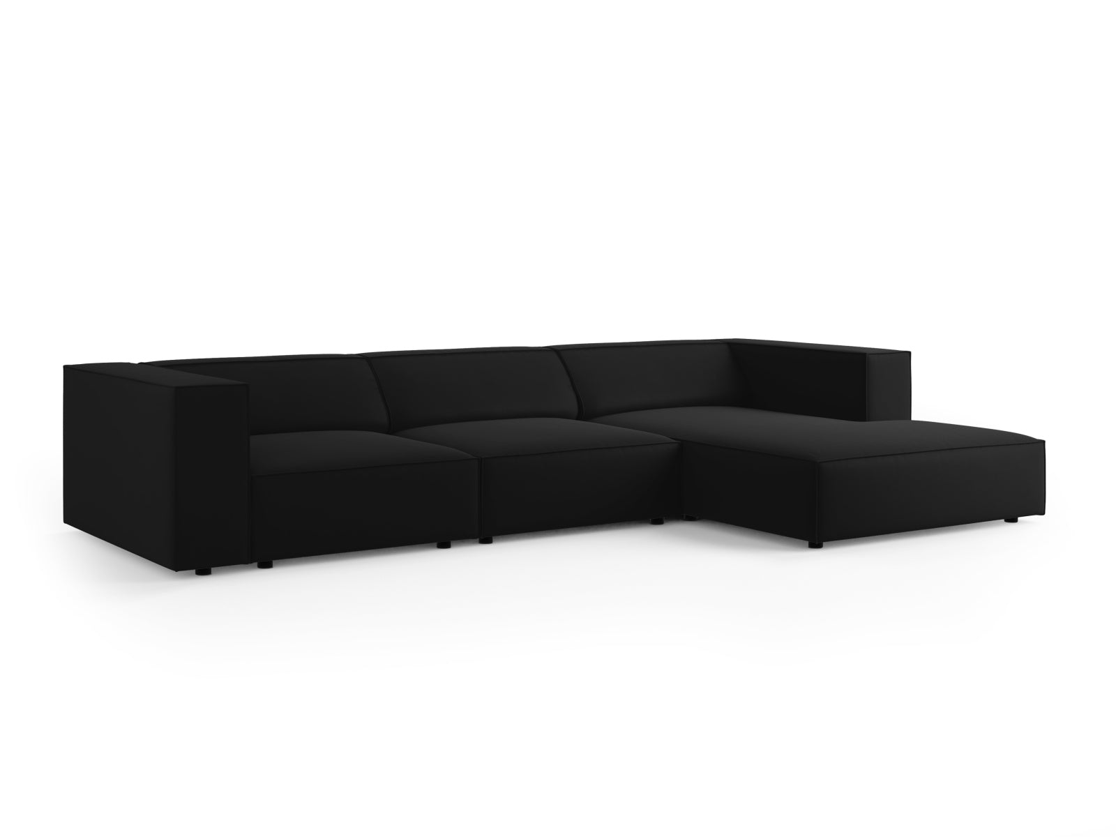 Arendal Velour Ecksofa rechts 4 Sitzer in Black präsentiert im Onlineshop von KAQTU Design AG. Ecksofa rechts ist von Cosmopolitan Design