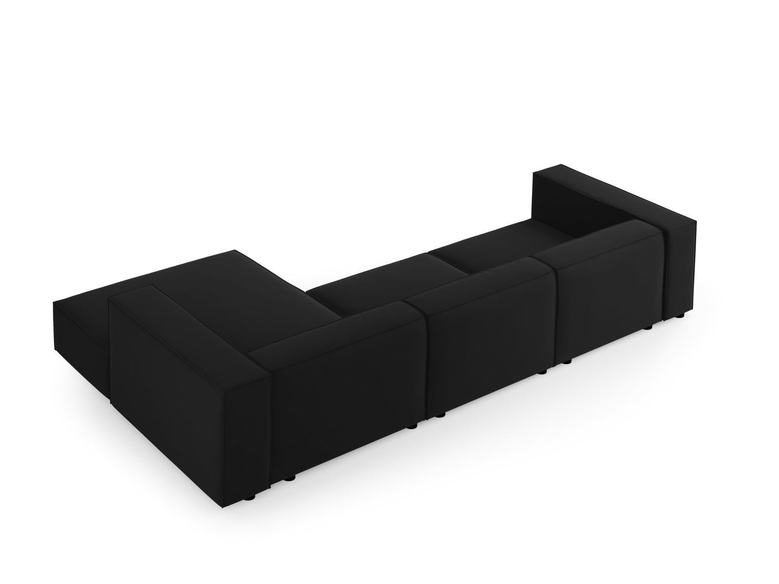 Arendal Velour Ecksofa rechts 4 Sitzer in Black präsentiert im Onlineshop von KAQTU Design AG. Ecksofa rechts ist von Cosmopolitan Design