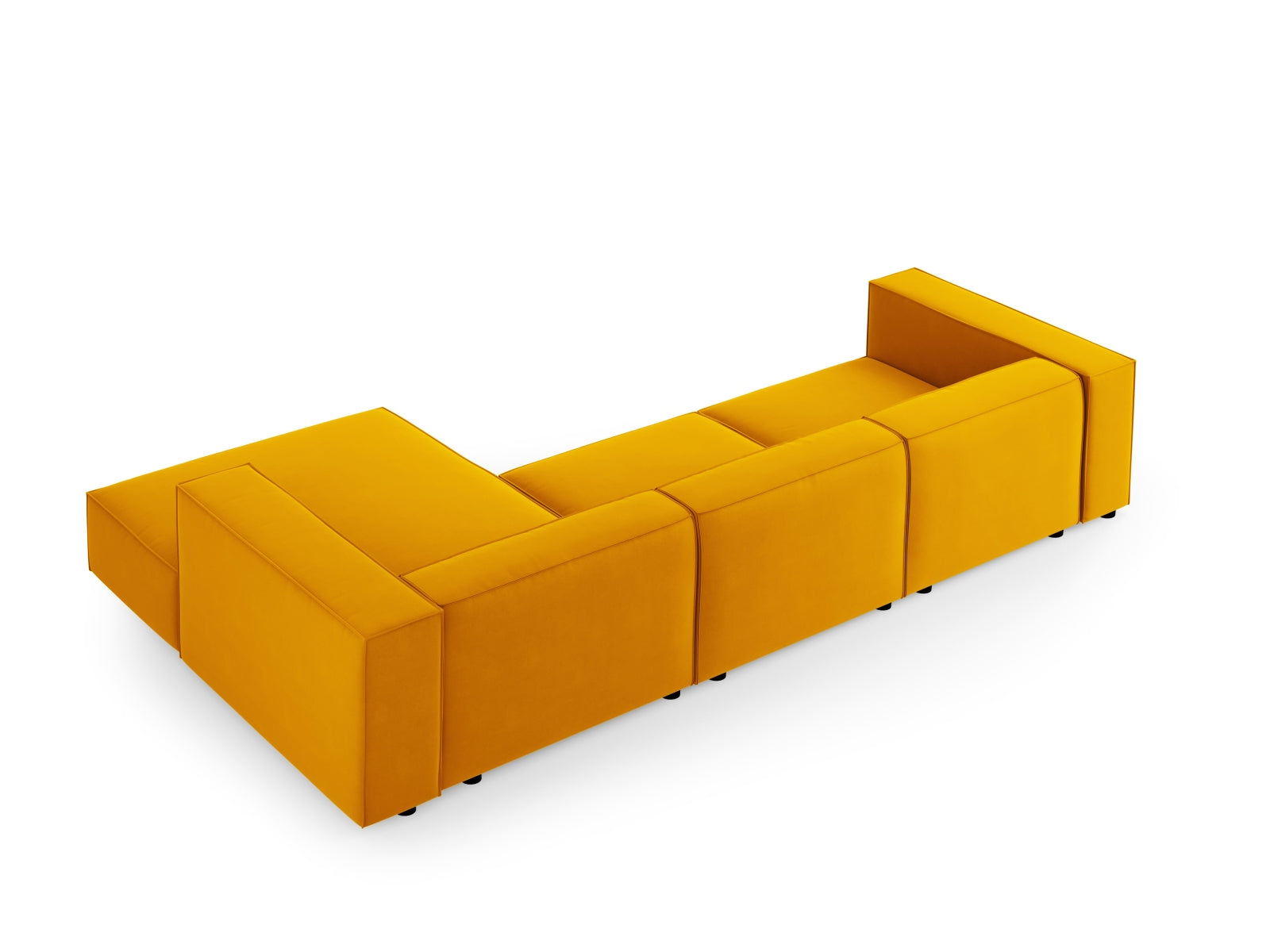 Arendal Velour Ecksofa rechts 4 Sitzer in Yellow präsentiert im Onlineshop von KAQTU Design AG. Ecksofa rechts ist von Cosmopolitan Design