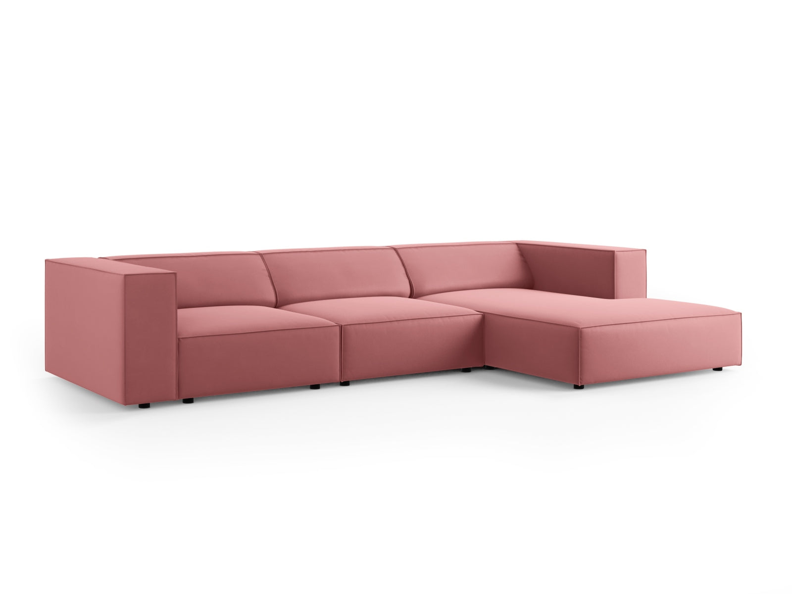 Arendal Velour Ecksofa rechts 4 Sitzer in Flamingo präsentiert im Onlineshop von KAQTU Design AG. Ecksofa rechts ist von Cosmopolitan Design