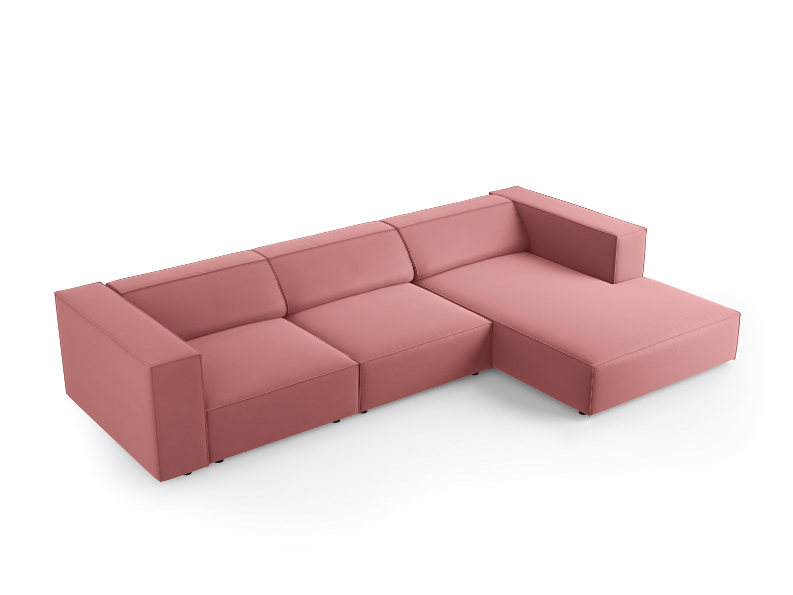 Arendal Velour Ecksofa rechts 4 Sitzer in Flamingo präsentiert im Onlineshop von KAQTU Design AG. Ecksofa rechts ist von Cosmopolitan Design