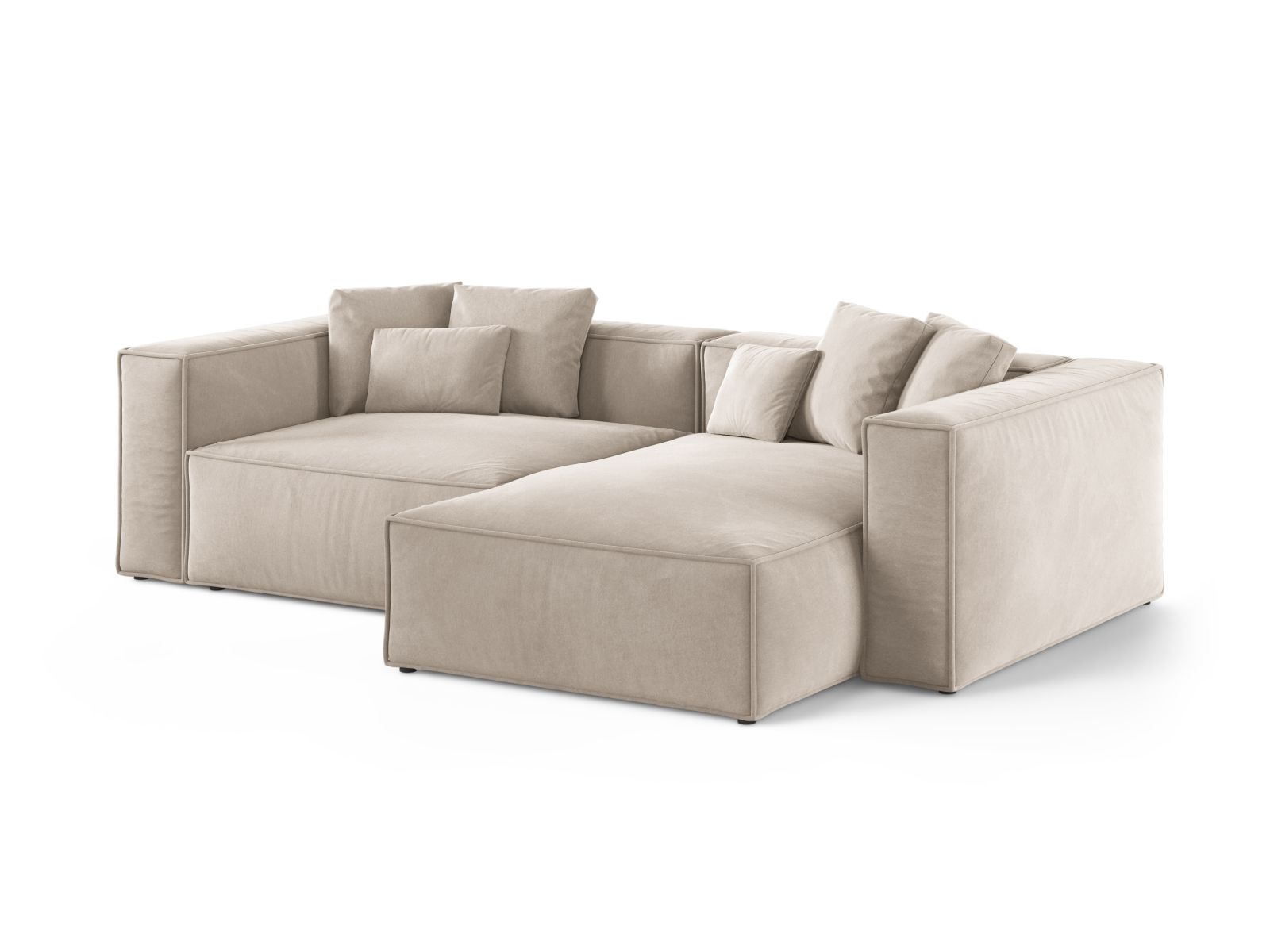 Elegantes 3-Sitzer Ecksofa Aveiro in hellem Beige, ideal für stilvolle Wohnräume, präsentiert von Cosmopolitan Design.