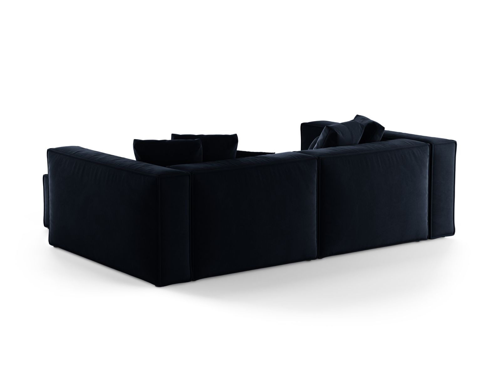 Elegantes 3-Sitzer Ecksofa Aveiro in Royal Blue-Casino, ideal für stilvolle Wohnräume und entspannte Stunden von Cosmopolitan Design.