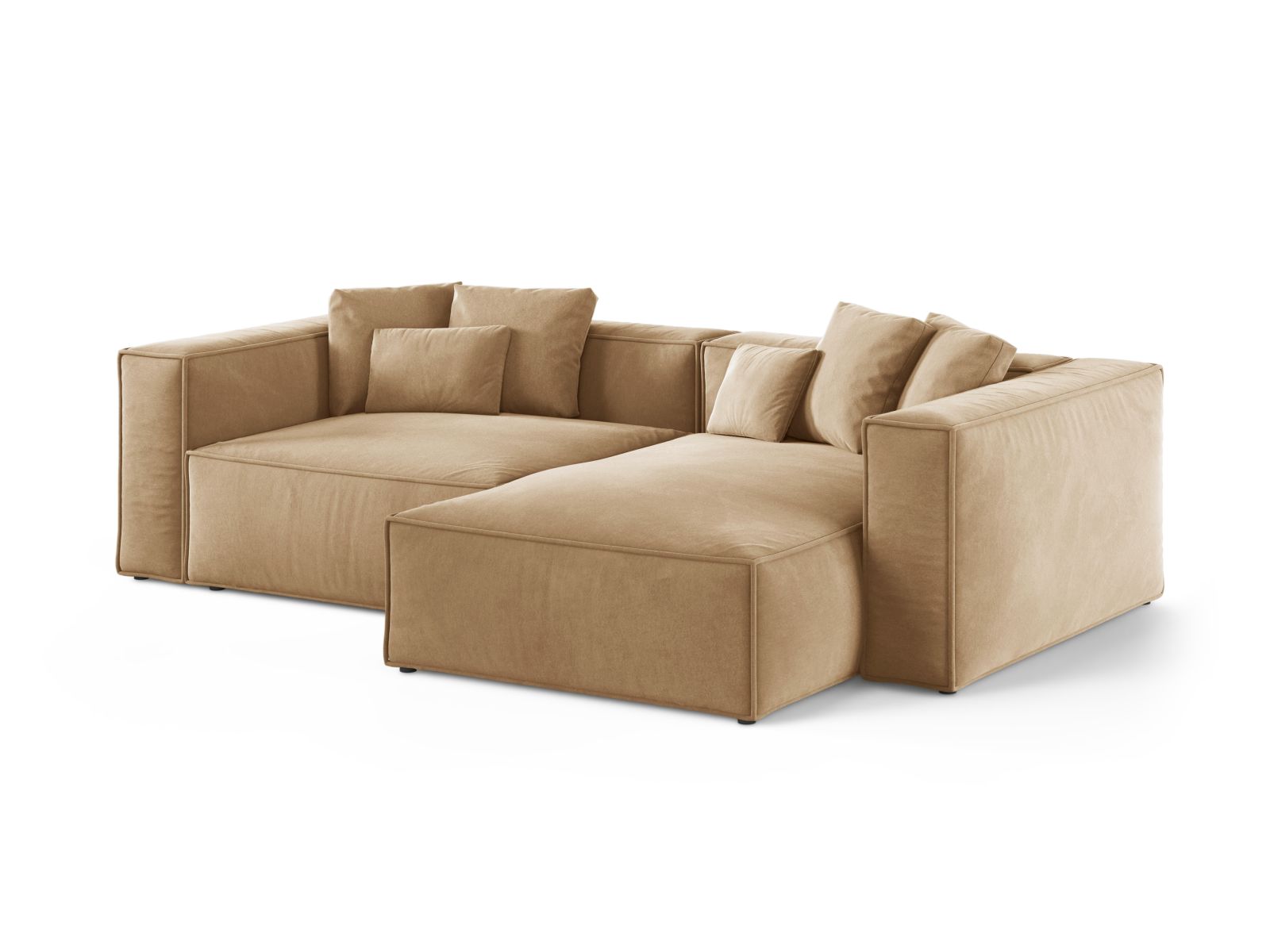 Elegantes 3-Sitzer Ecksofa Aveiro in Sand-Casino, ideal für stilvolle Wohnräume, präsentiert von Cosmopolitan Design.