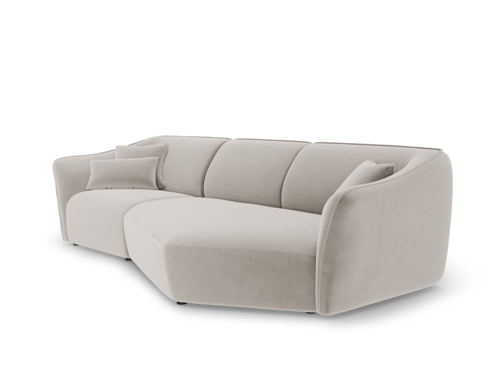 Tokyo Velour Modular Ecksofa rechts 5 Sitzer in Light Beige präsentiert im Onlineshop von KAQTU Design AG. Ecksofa rechts ist von Cosmopolitan Design