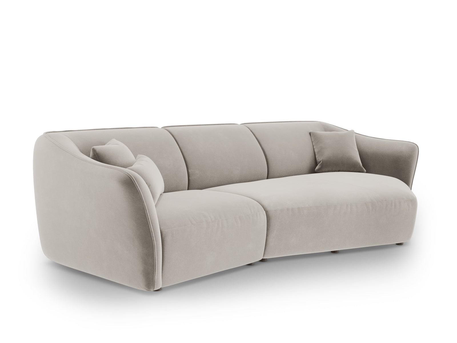 Tokyo Velour Modular Ecksofa rechts 5 Sitzer in Light Beige präsentiert im Onlineshop von KAQTU Design AG. Ecksofa rechts ist von Cosmopolitan Design