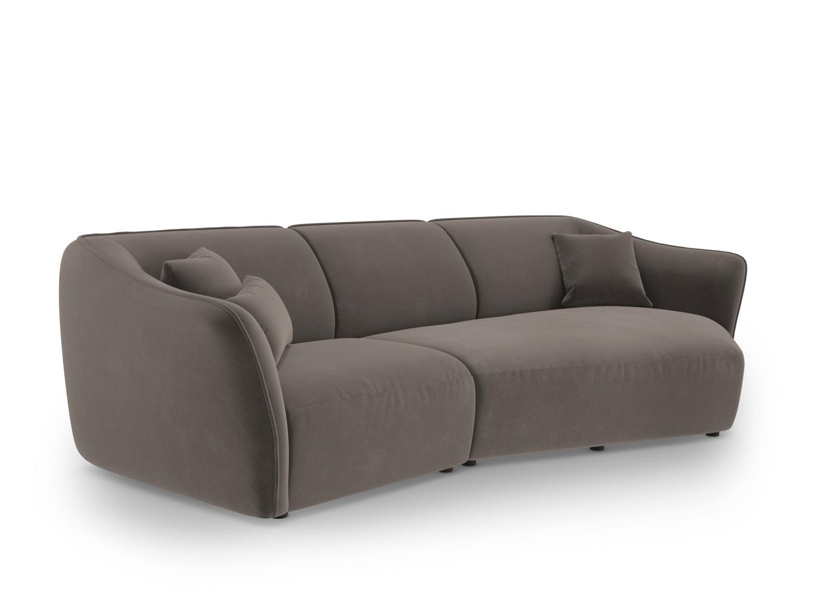 Tokyo Velour Modular Ecksofa rechts 5 Sitzer in Light Brown präsentiert im Onlineshop von KAQTU Design AG. Ecksofa rechts ist von Cosmopolitan Design