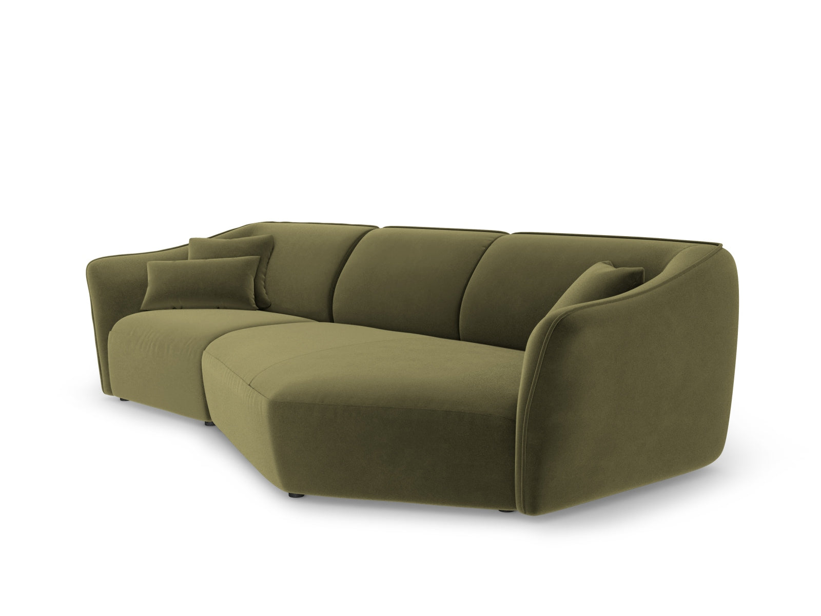 Tokyo Velour Modular Ecksofa rechts 5 Sitzer in Light Green präsentiert im Onlineshop von KAQTU Design AG. Ecksofa rechts ist von Cosmopolitan Design