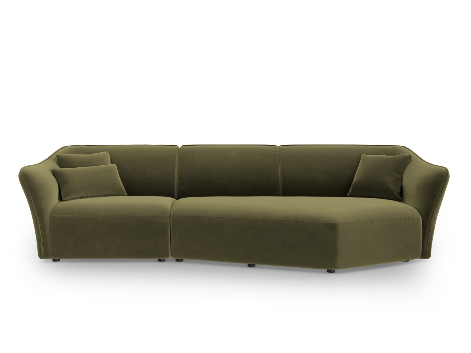 Tokyo Velour Modular Ecksofa rechts 5 Sitzer in Light Green präsentiert im Onlineshop von KAQTU Design AG. Ecksofa rechts ist von Cosmopolitan Design