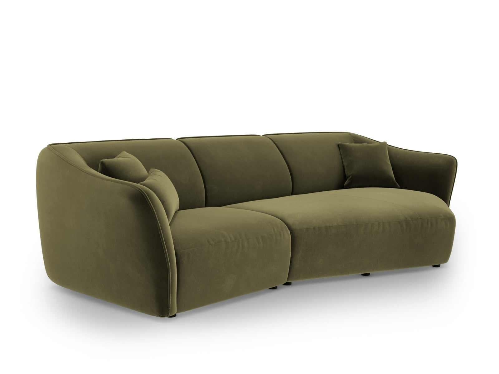 Tokyo Velour Modular Ecksofa rechts 5 Sitzer in Light Green präsentiert im Onlineshop von KAQTU Design AG. Ecksofa rechts ist von Cosmopolitan Design