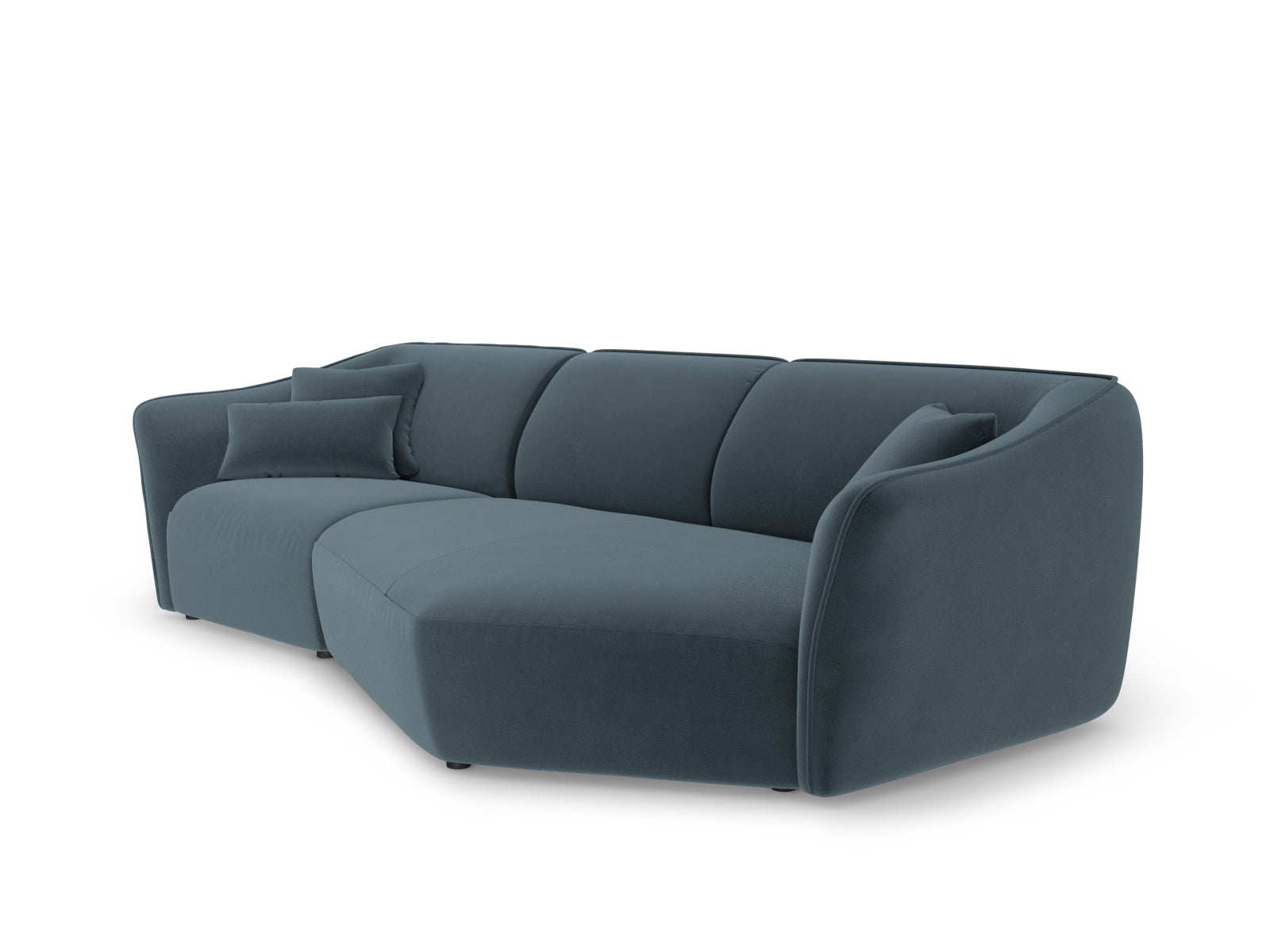 Tokyo Velour Modular Ecksofa rechts 5 Sitzer in Pastel Blue präsentiert im Onlineshop von KAQTU Design AG. Ecksofa rechts ist von Cosmopolitan Design