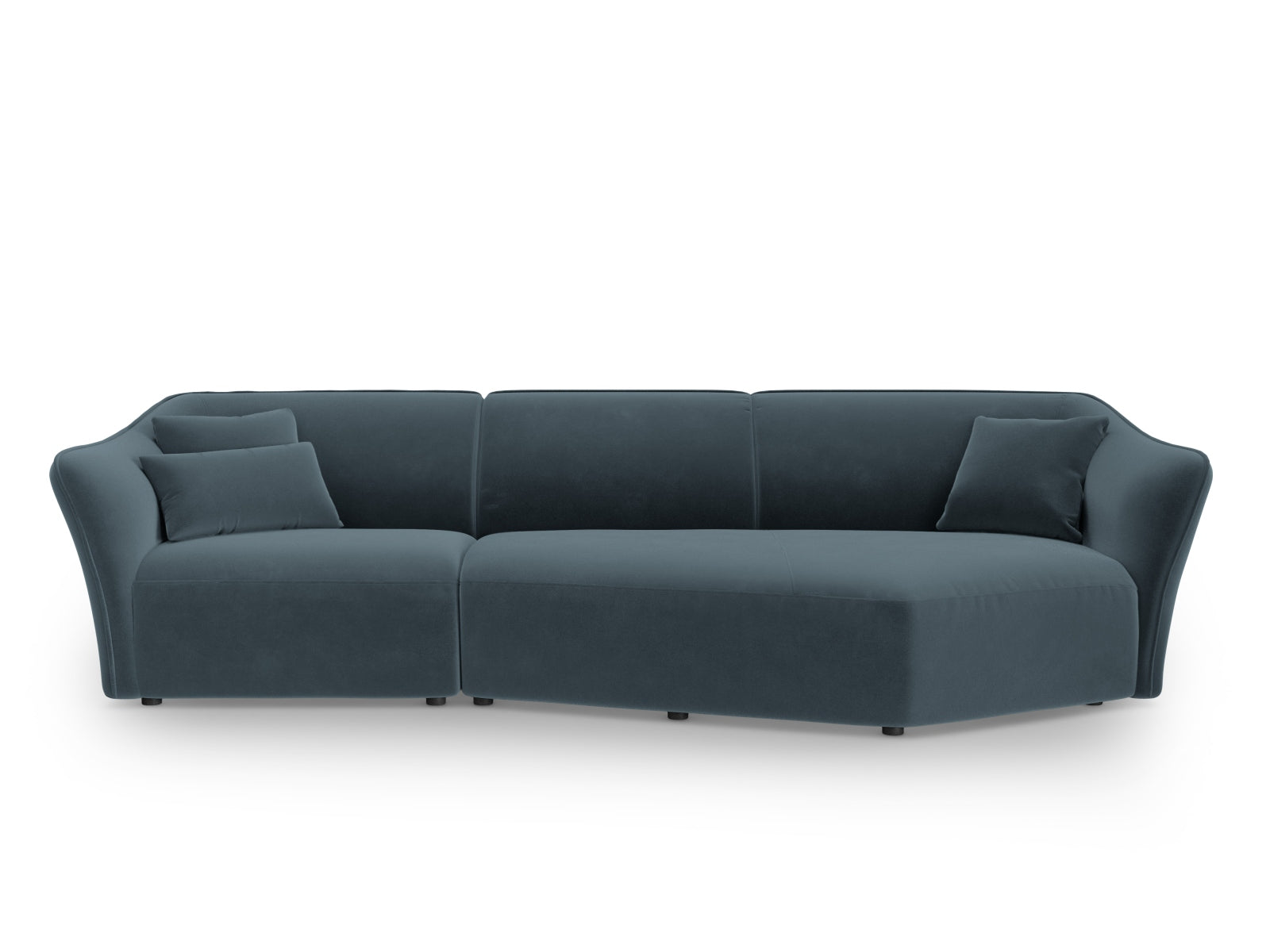 Tokyo Velour Modular Ecksofa rechts 5 Sitzer in Pastel Blue präsentiert im Onlineshop von KAQTU Design AG. Ecksofa rechts ist von Cosmopolitan Design