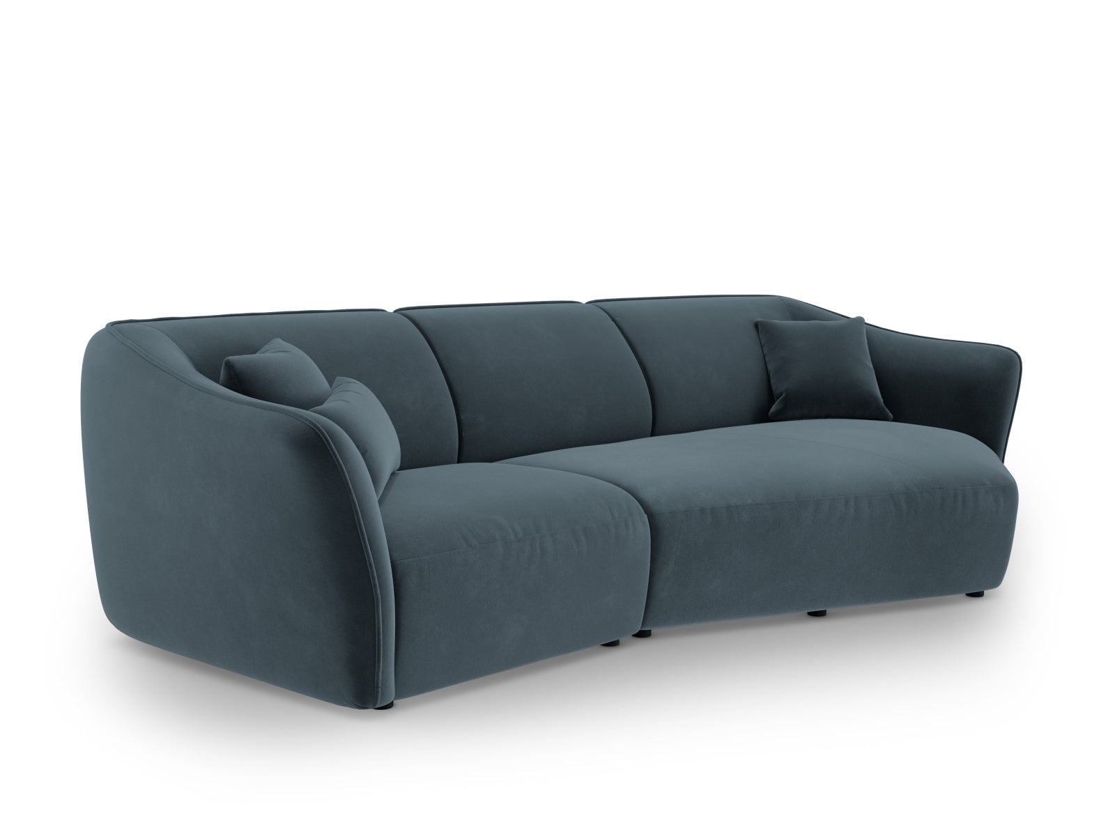 Tokyo Velour Modular Ecksofa rechts 5 Sitzer in Pastel Blue präsentiert im Onlineshop von KAQTU Design AG. Ecksofa rechts ist von Cosmopolitan Design