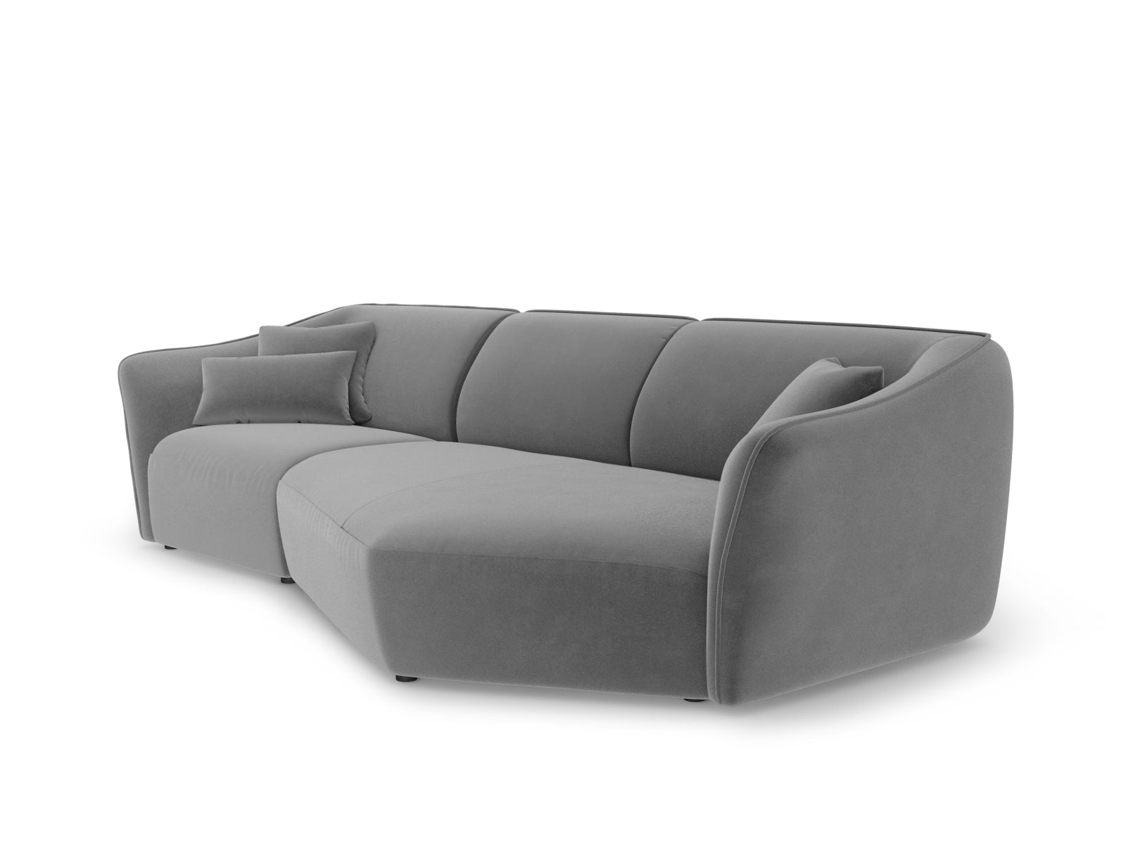 Tokyo Velour Modular Ecksofa rechts 5 Sitzer in Light Grey präsentiert im Onlineshop von KAQTU Design AG. Ecksofa rechts ist von Cosmopolitan Design