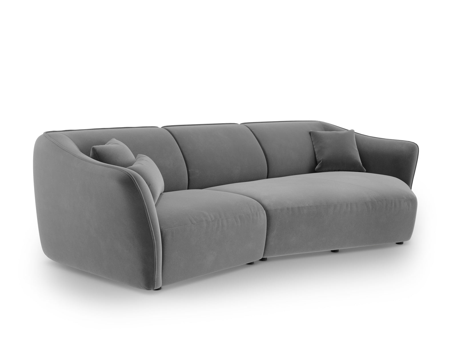 Tokyo Velour Modular Ecksofa rechts 5 Sitzer in Light Grey präsentiert im Onlineshop von KAQTU Design AG. Ecksofa rechts ist von Cosmopolitan Design