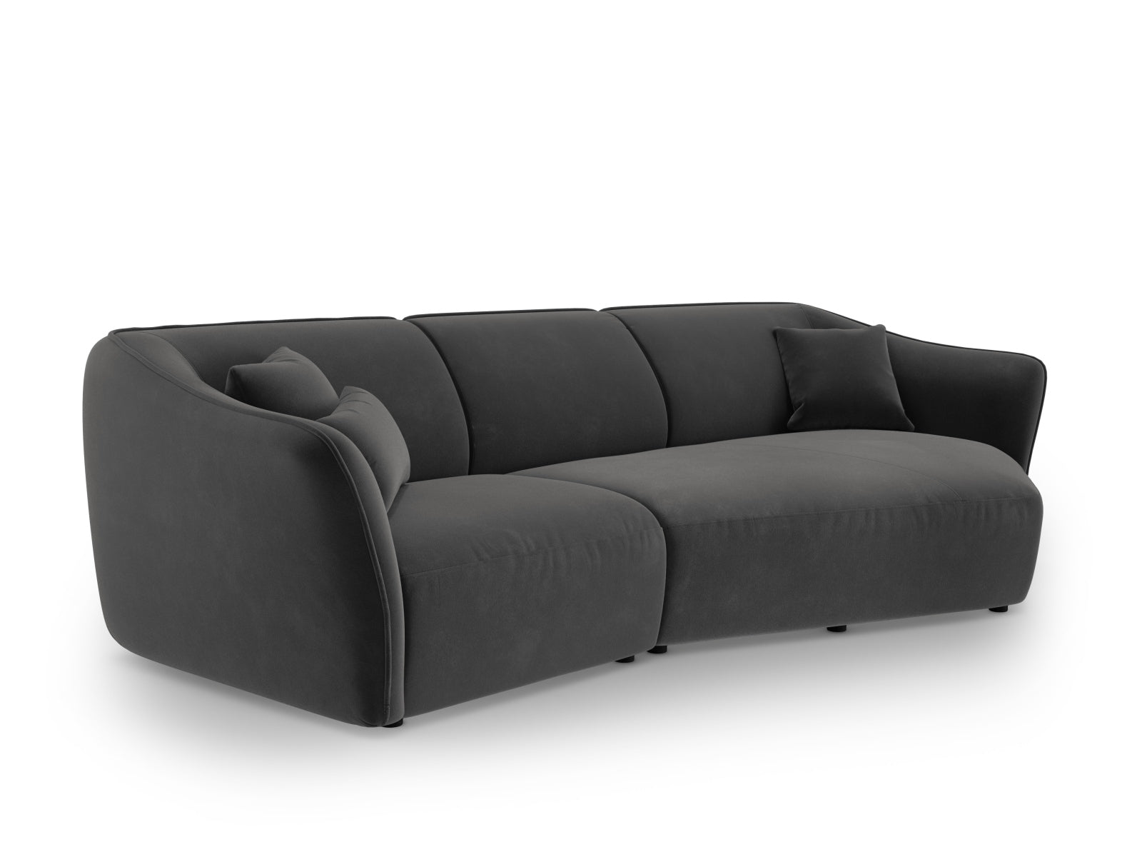 Tokyo Velour Modular Ecksofa rechts 5 Sitzer in Dark Grey präsentiert im Onlineshop von KAQTU Design AG. Ecksofa rechts ist von Cosmopolitan Design