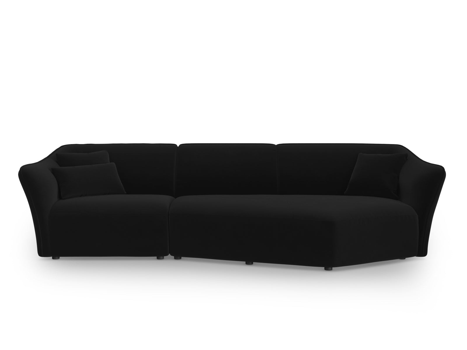 Tokyo Velour Modular Ecksofa rechts 5 Sitzer in Black präsentiert im Onlineshop von KAQTU Design AG. Ecksofa rechts ist von Cosmopolitan Design