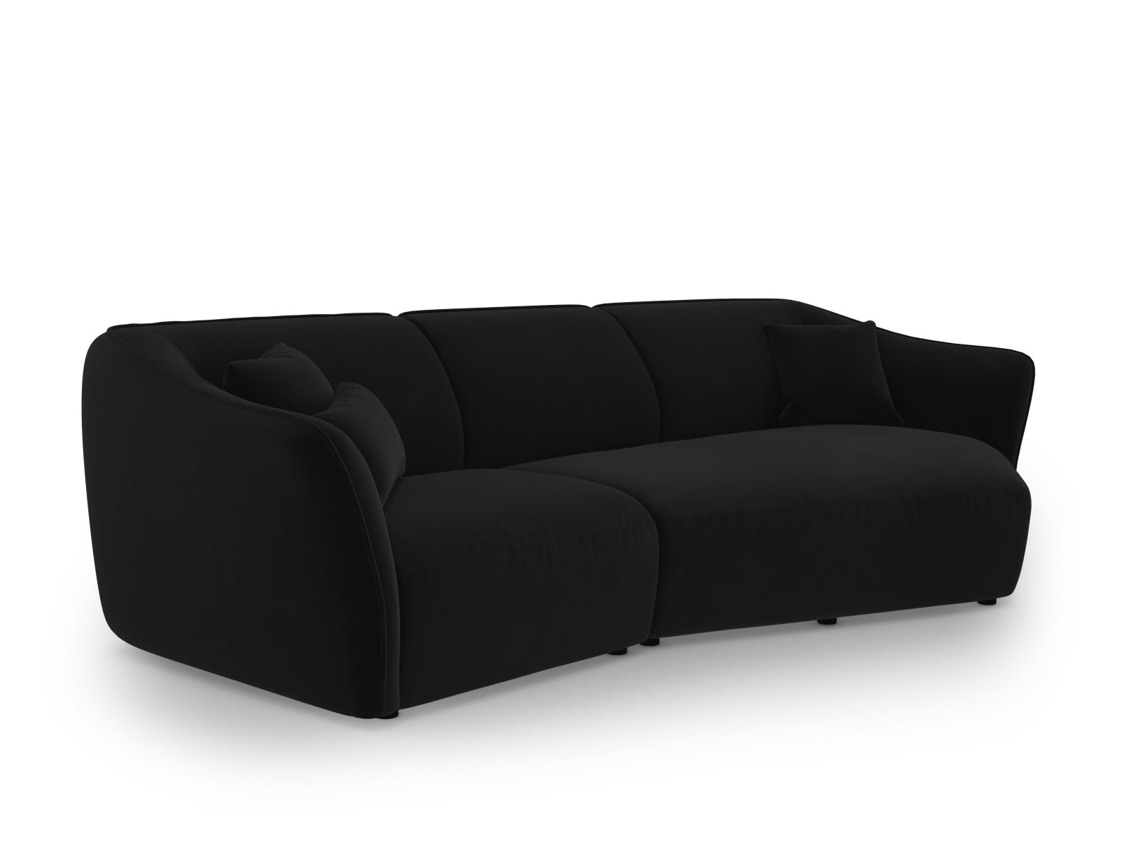 Tokyo Velour Modular Ecksofa rechts 5 Sitzer in Black präsentiert im Onlineshop von KAQTU Design AG. Ecksofa rechts ist von Cosmopolitan Design
