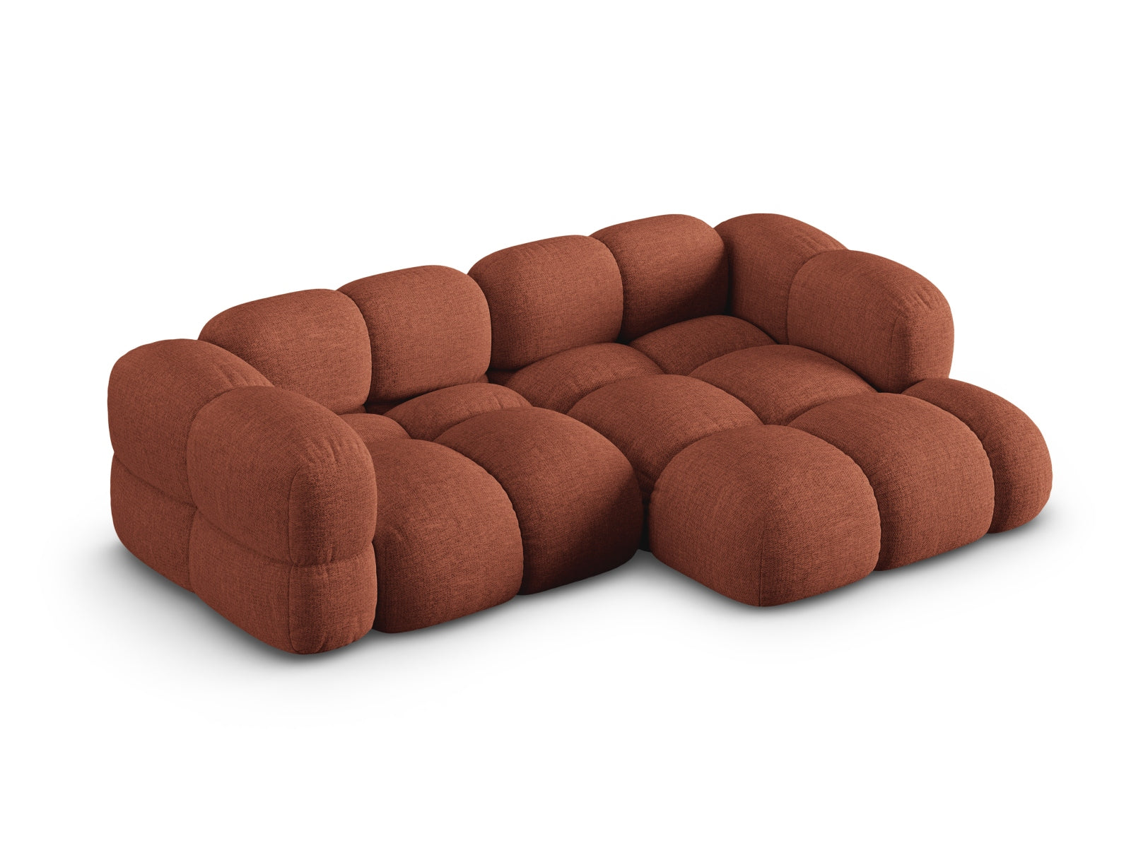 Elegantes Loretto Ecksofa in Coral-Sorella, 3-Sitzer, 147 cm, perfekt für moderne Wohnkonzepte, angeboten von Cosmopolitan Design.