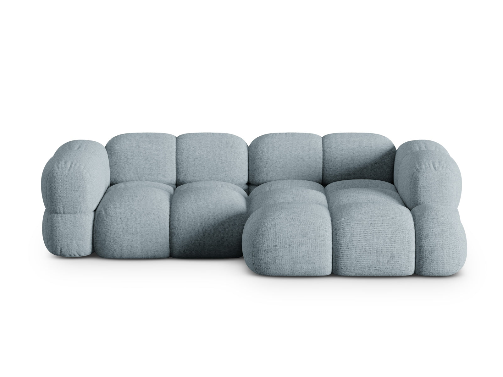 Loretto Ecksofa rechts 3 Sitzer 147cm in Pastel Blue-Sorella präsentiert im Onlineshop von KAQTU Design AG. L-Sofa rechts ist von Cosmopolitan Design