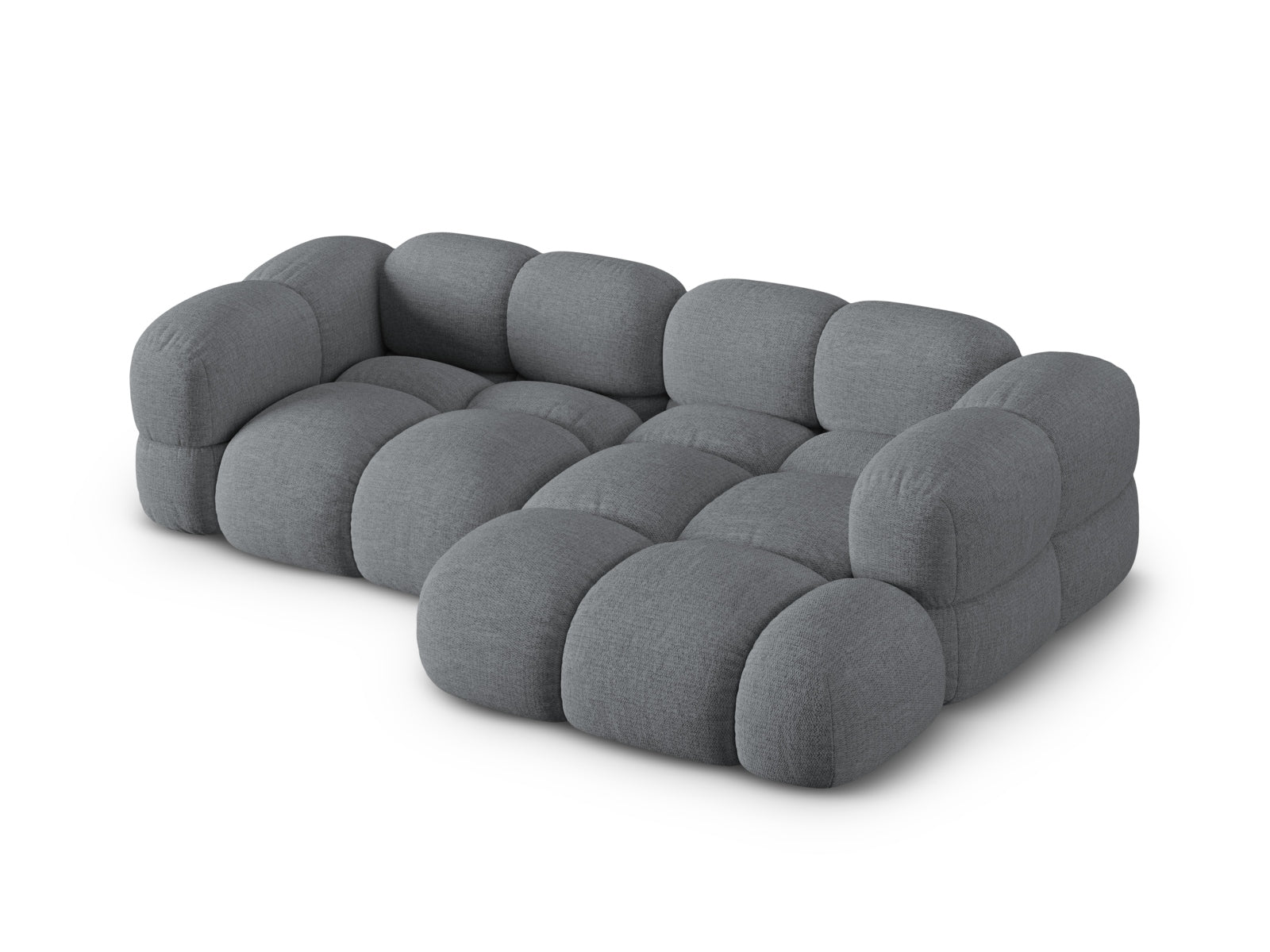 Elegantes Loretto Ecksofa in modernem Grau, 3-Sitzer, 147 cm, ideal für stilvolle Wohnräume, erhältlich bei Cosmopolitan Design.