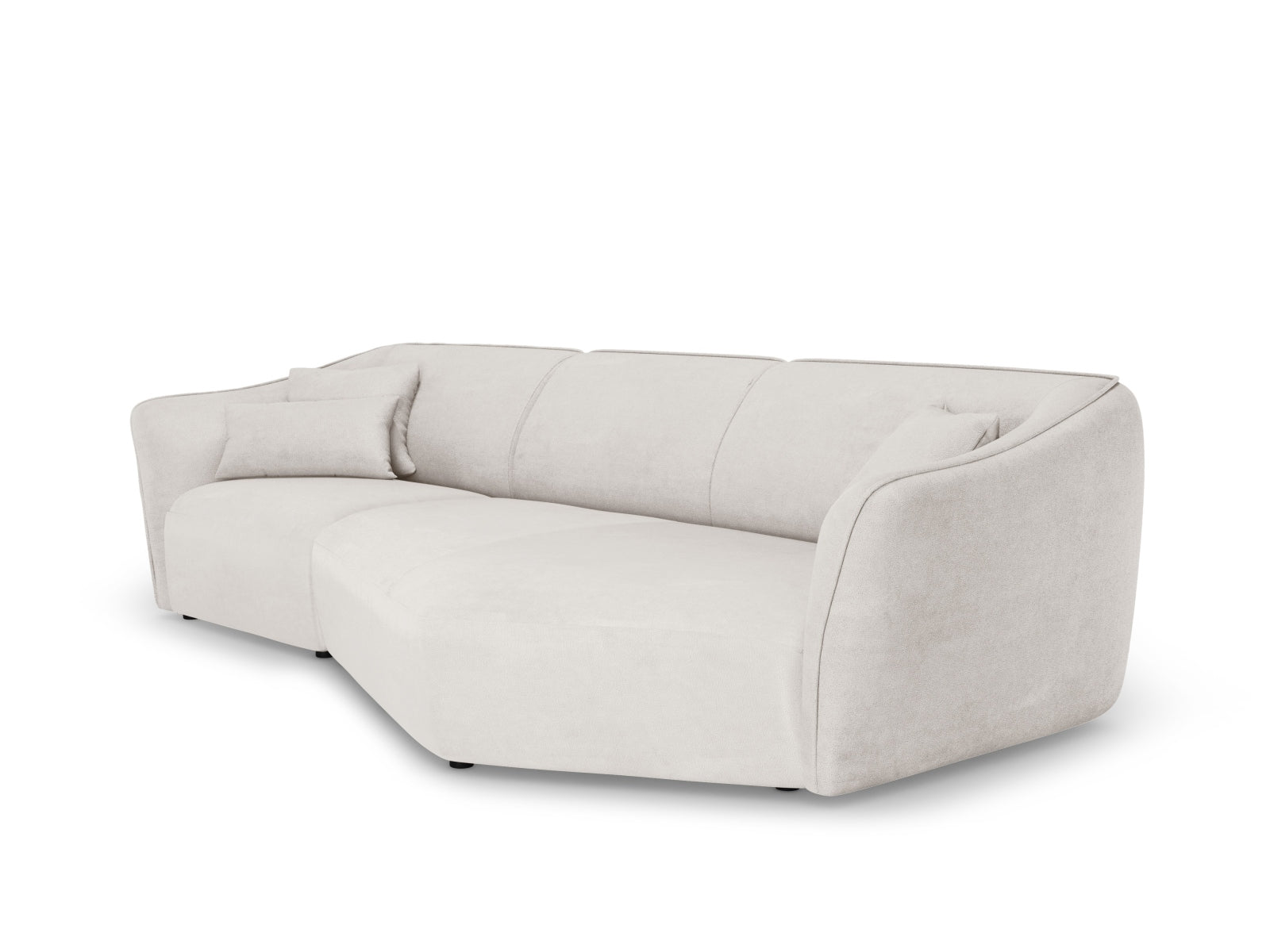 Tokyo Boucle Modular Ecksofa rechts 5 Sitzer in Ivory präsentiert im Onlineshop von KAQTU Design AG. Ecksofa rechts ist von Cosmopolitan Design