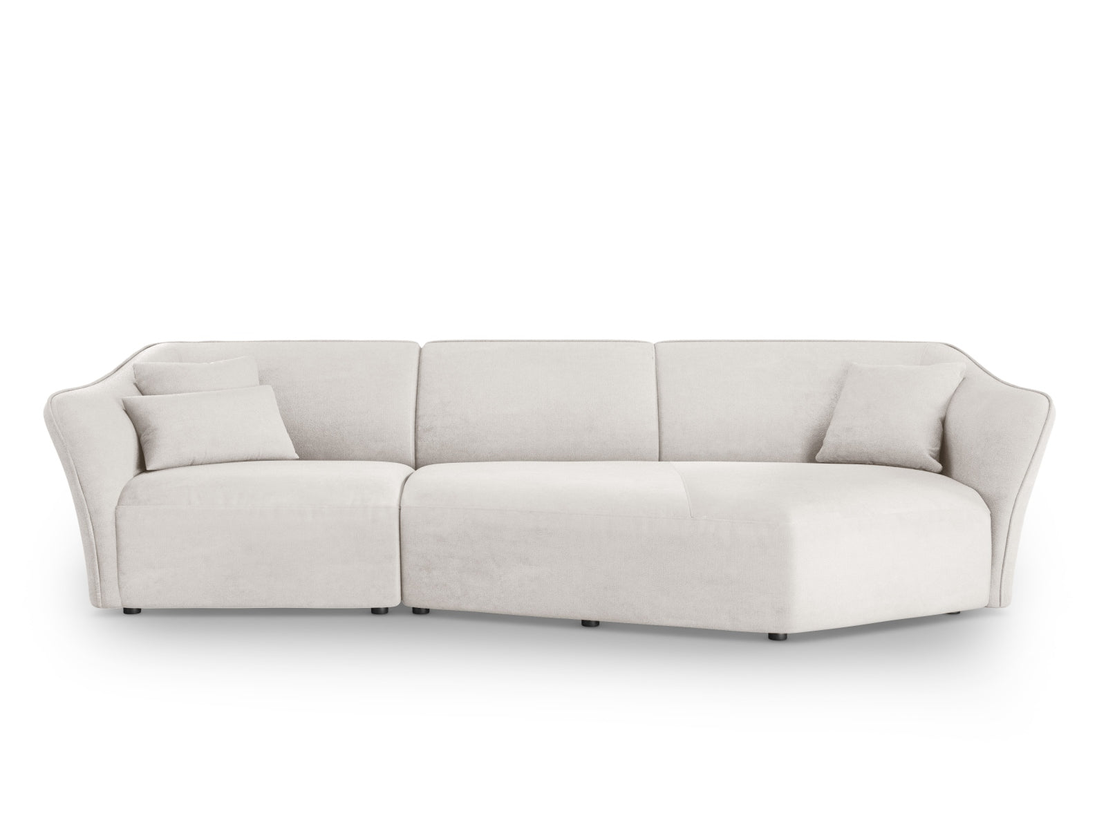 Tokyo Boucle Modular Ecksofa rechts 5 Sitzer in Ivory präsentiert im Onlineshop von KAQTU Design AG. Ecksofa rechts ist von Cosmopolitan Design