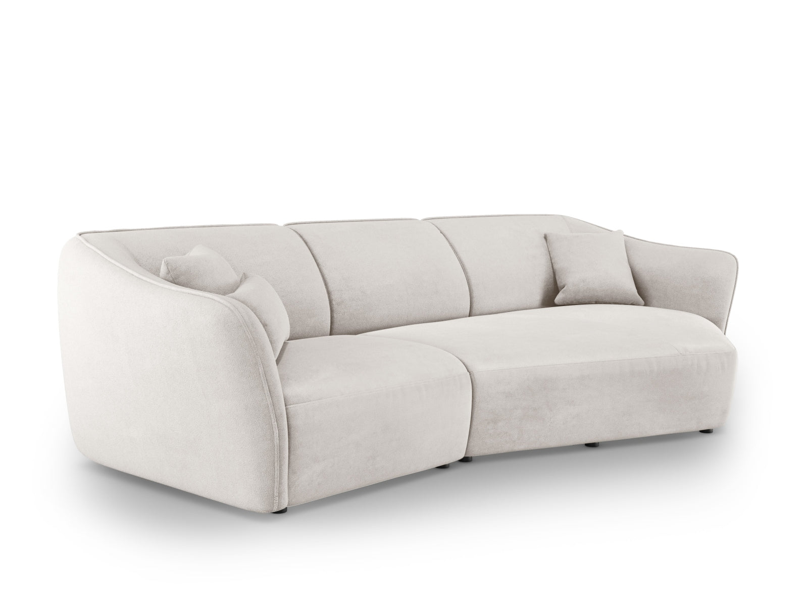 Tokyo Boucle Modular Ecksofa rechts 5 Sitzer in Ivory präsentiert im Onlineshop von KAQTU Design AG. Ecksofa rechts ist von Cosmopolitan Design