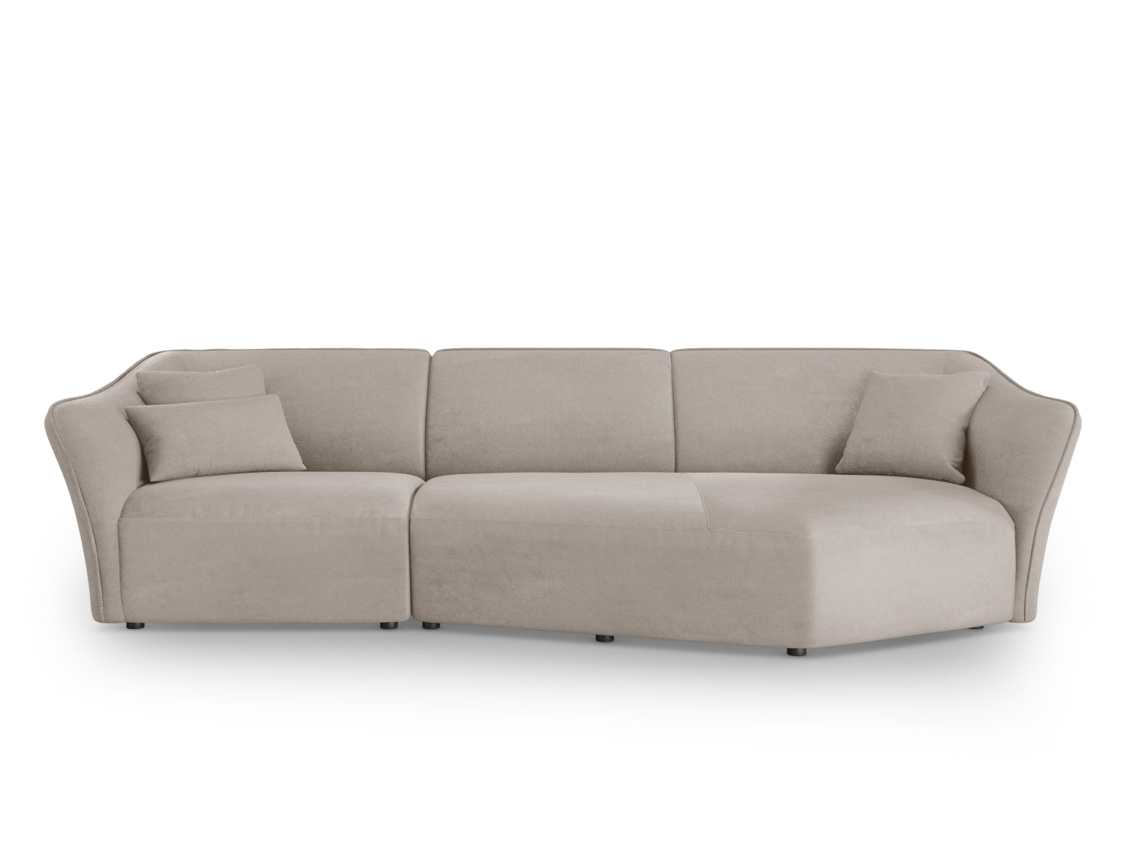 Tokyo Boucle Modular Ecksofa rechts 5 Sitzer in Dark Beige präsentiert im Onlineshop von KAQTU Design AG. Ecksofa rechts ist von Cosmopolitan Design