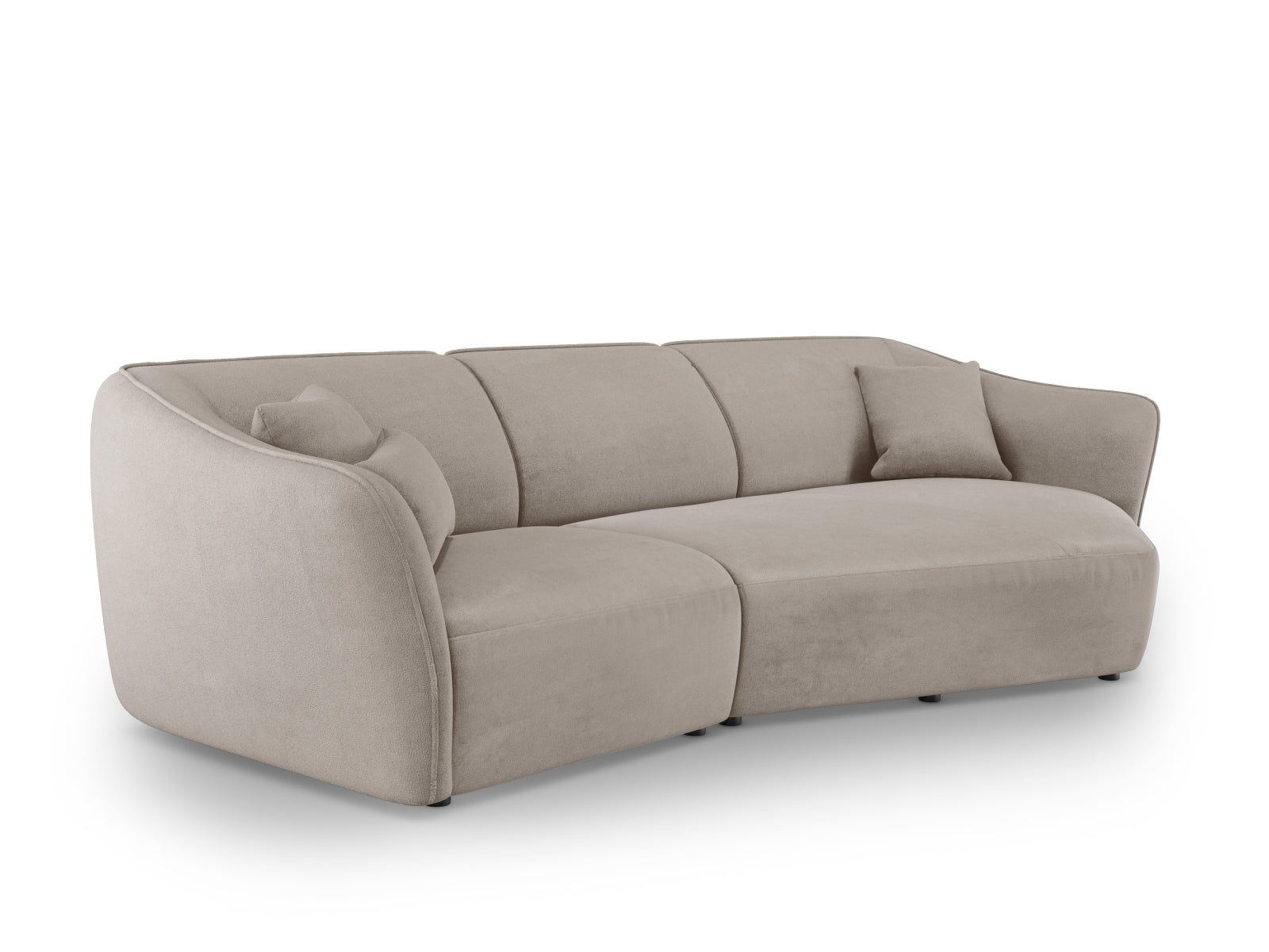 Tokyo Boucle Modular Ecksofa rechts 5 Sitzer in Dark Beige präsentiert im Onlineshop von KAQTU Design AG. Ecksofa rechts ist von Cosmopolitan Design